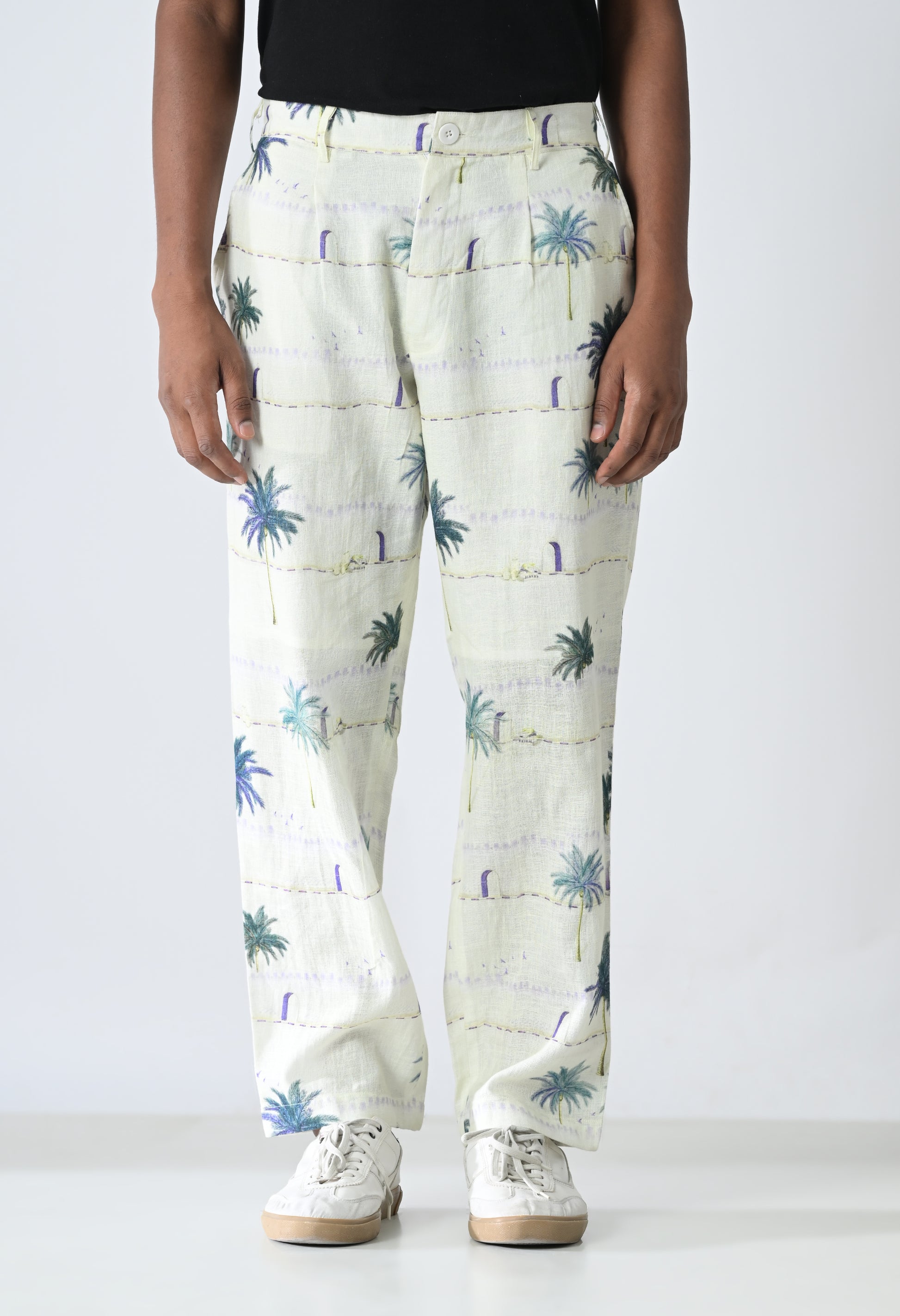 Tropical print trousers