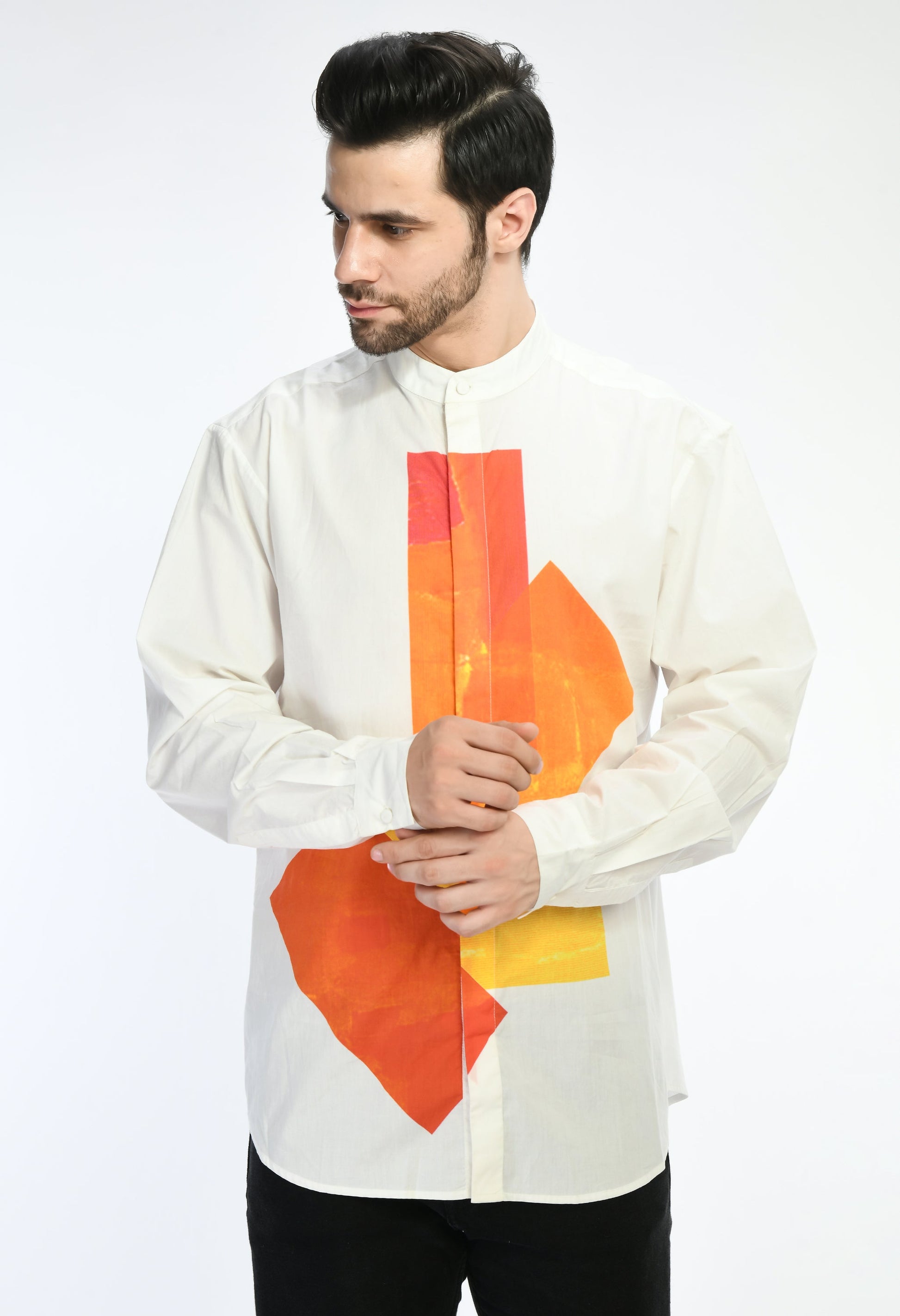 Colorful SUNBYTE SHIRT with bold geometric prints in soft cotton.