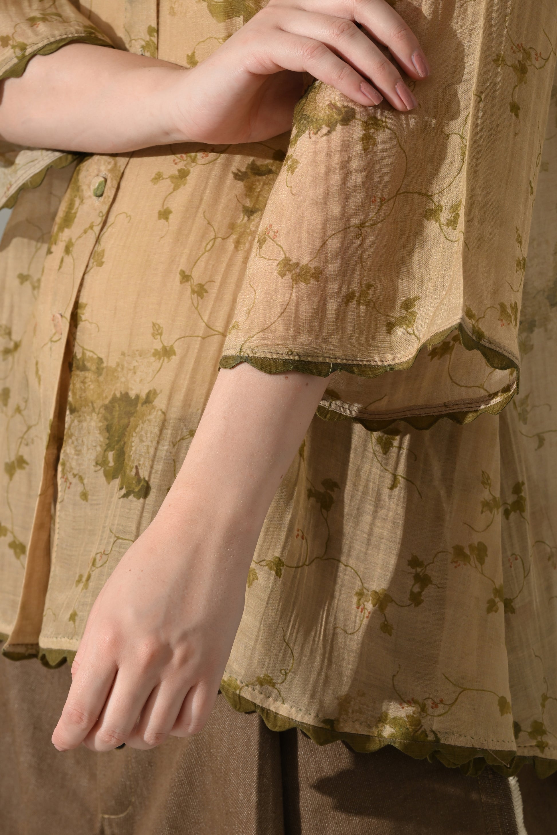 Beige Botanical  Shirt and pant Set - samant chauhan design 