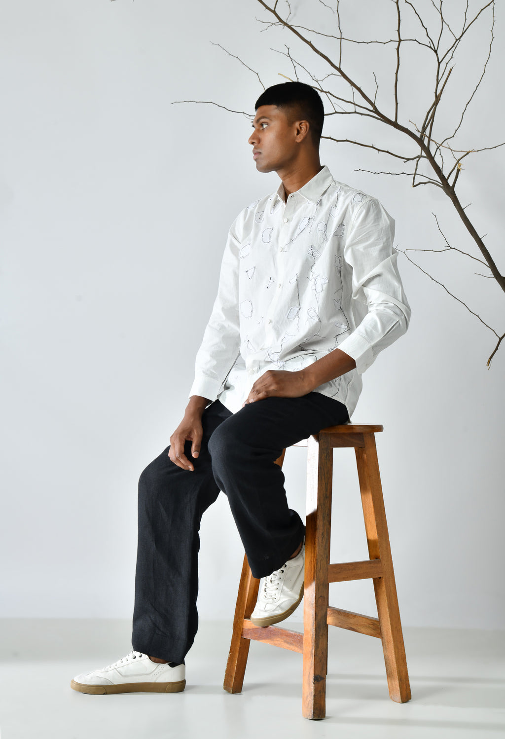 White detailed shirt