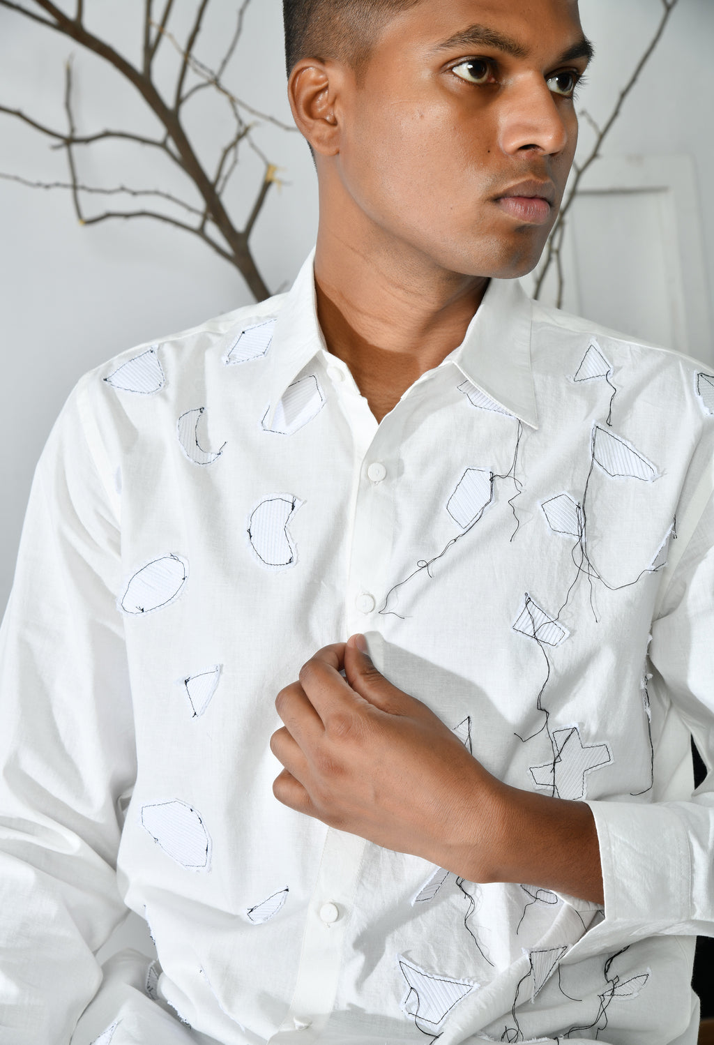 White detailed shirt