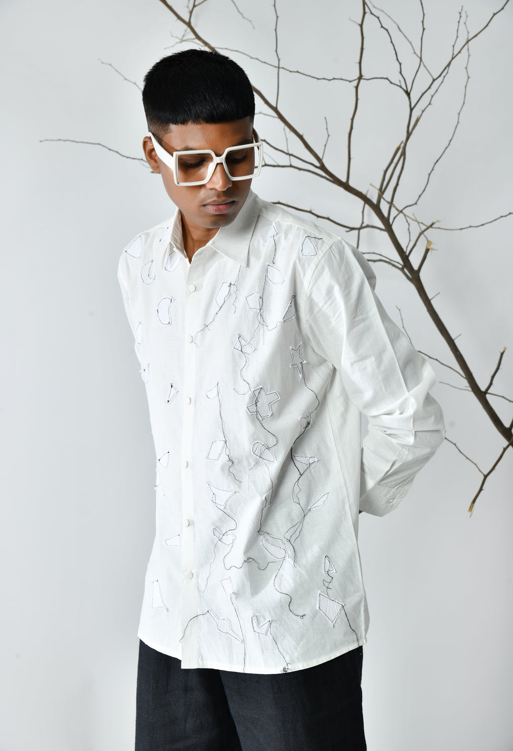White detailed shirt