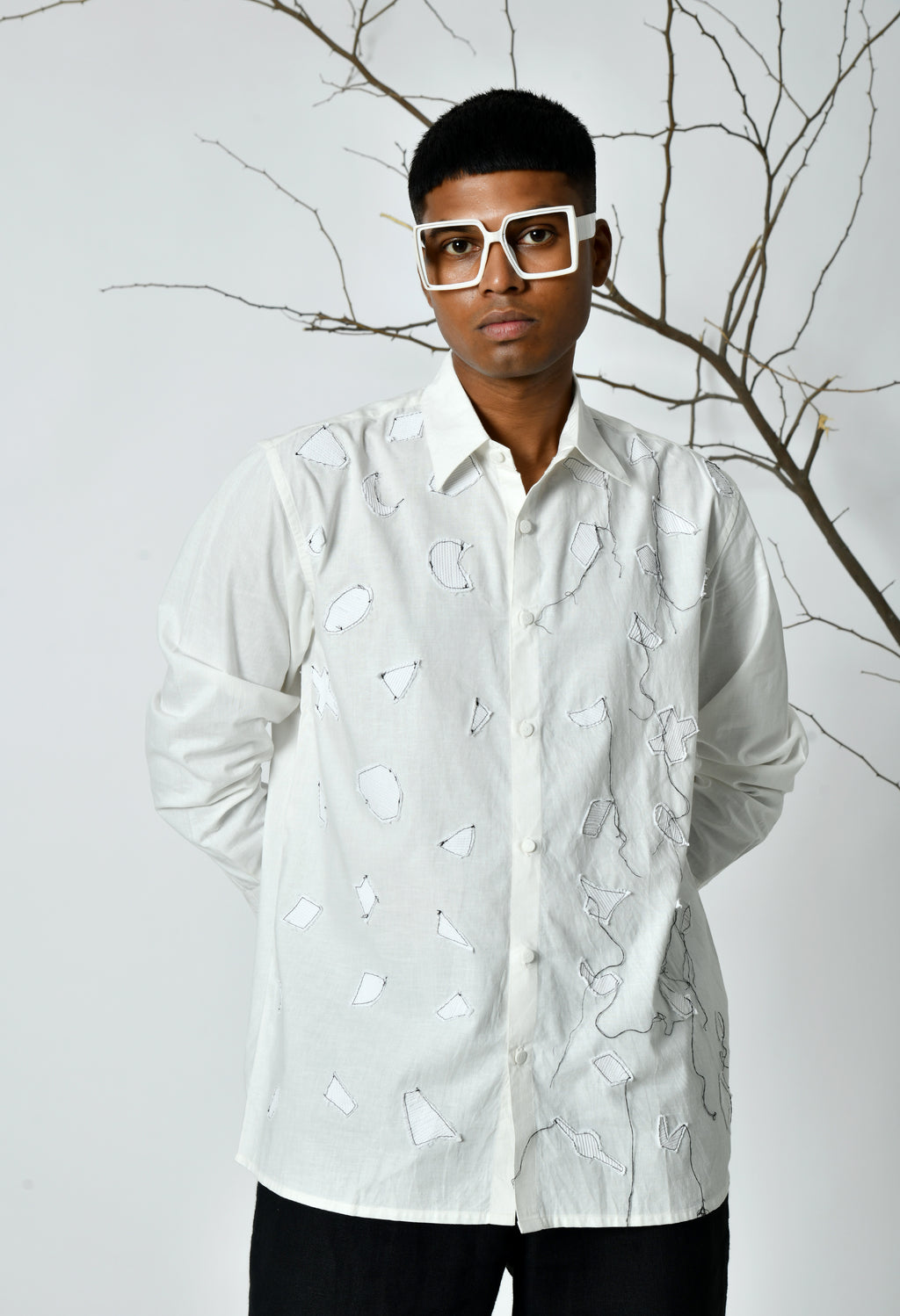 White detailed shirt