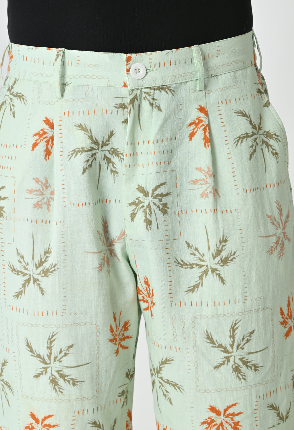 Green tropical trousers