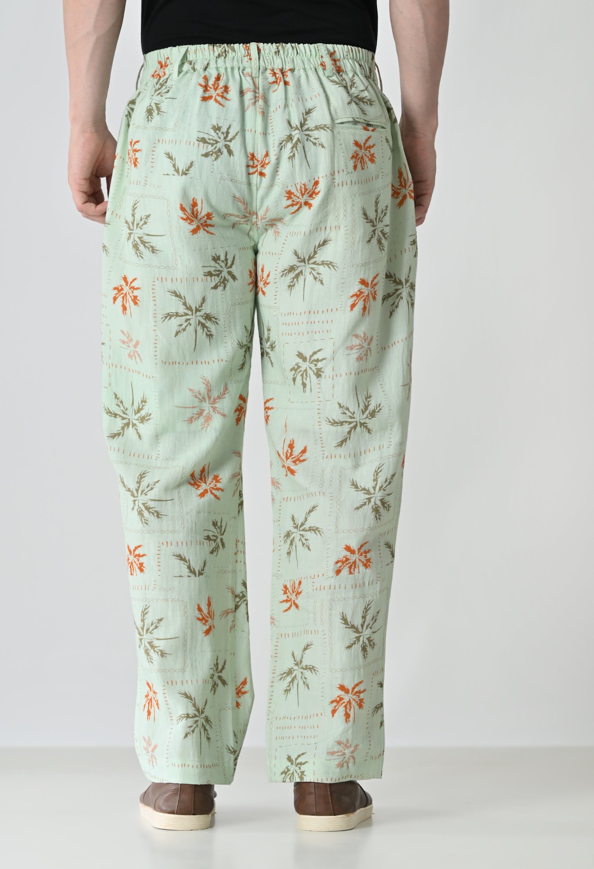 Green tropical trousers