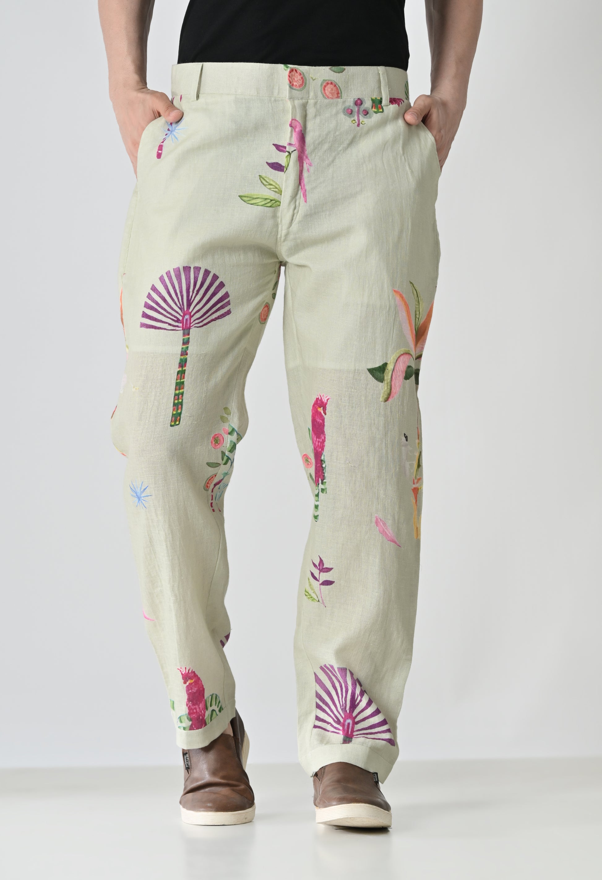 Heritage print trousers