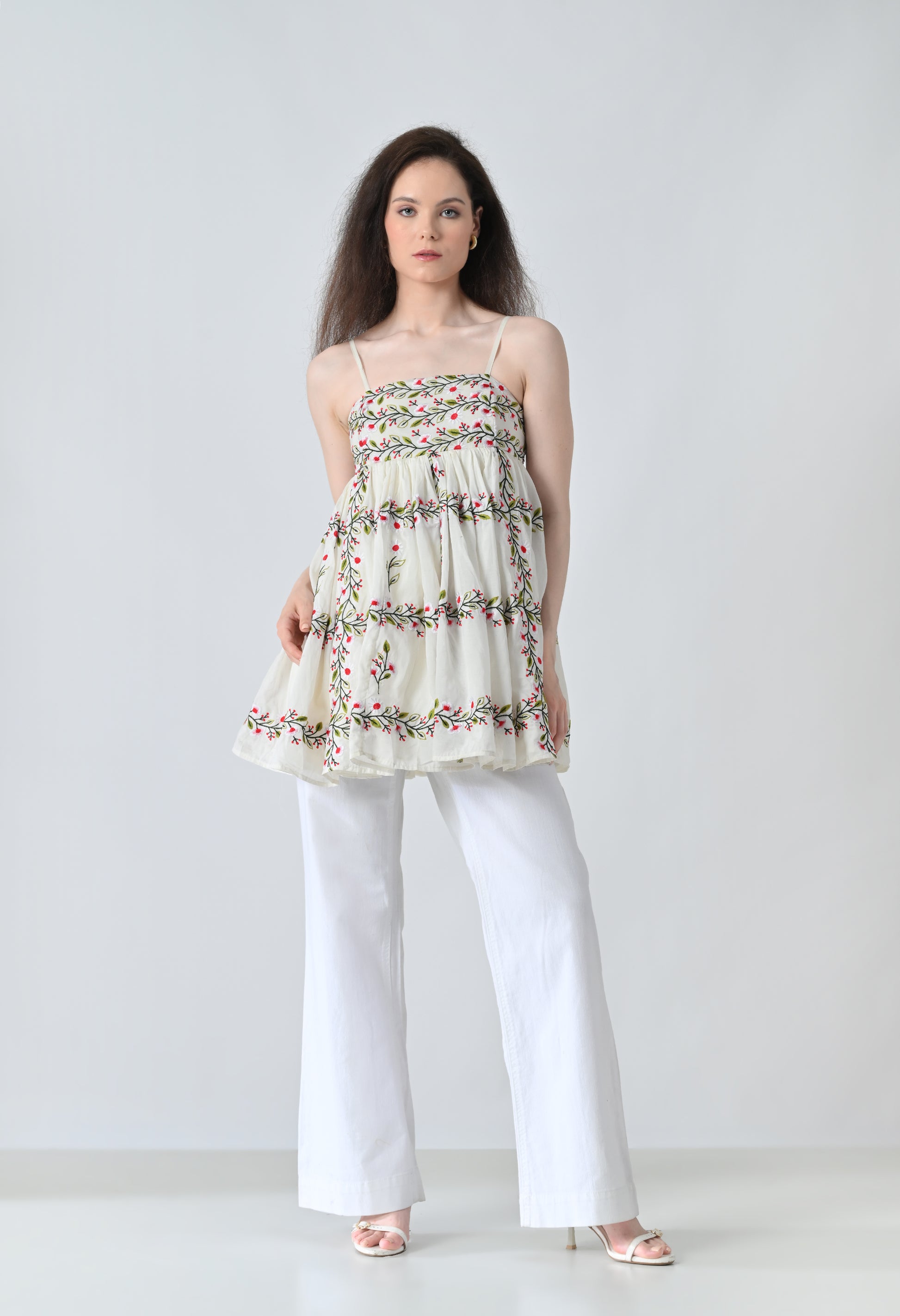 Embroided mini dress
