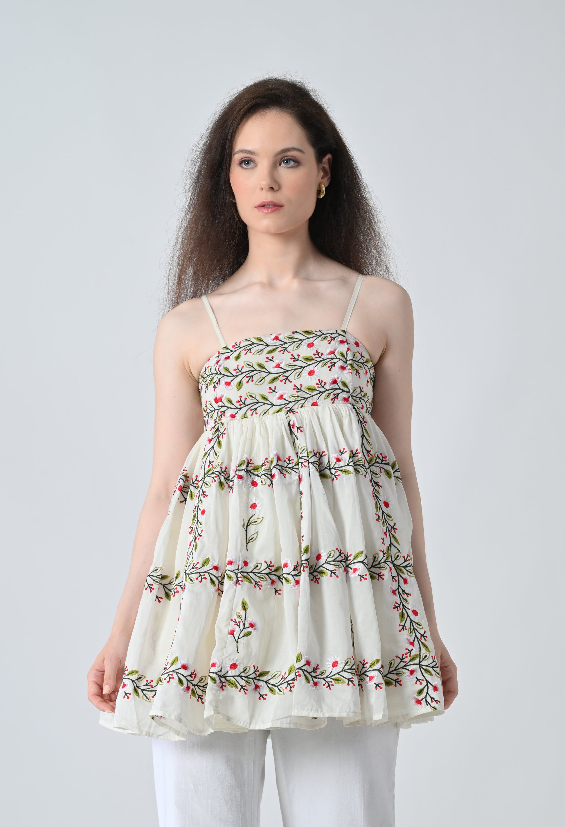 Embroided mini dress