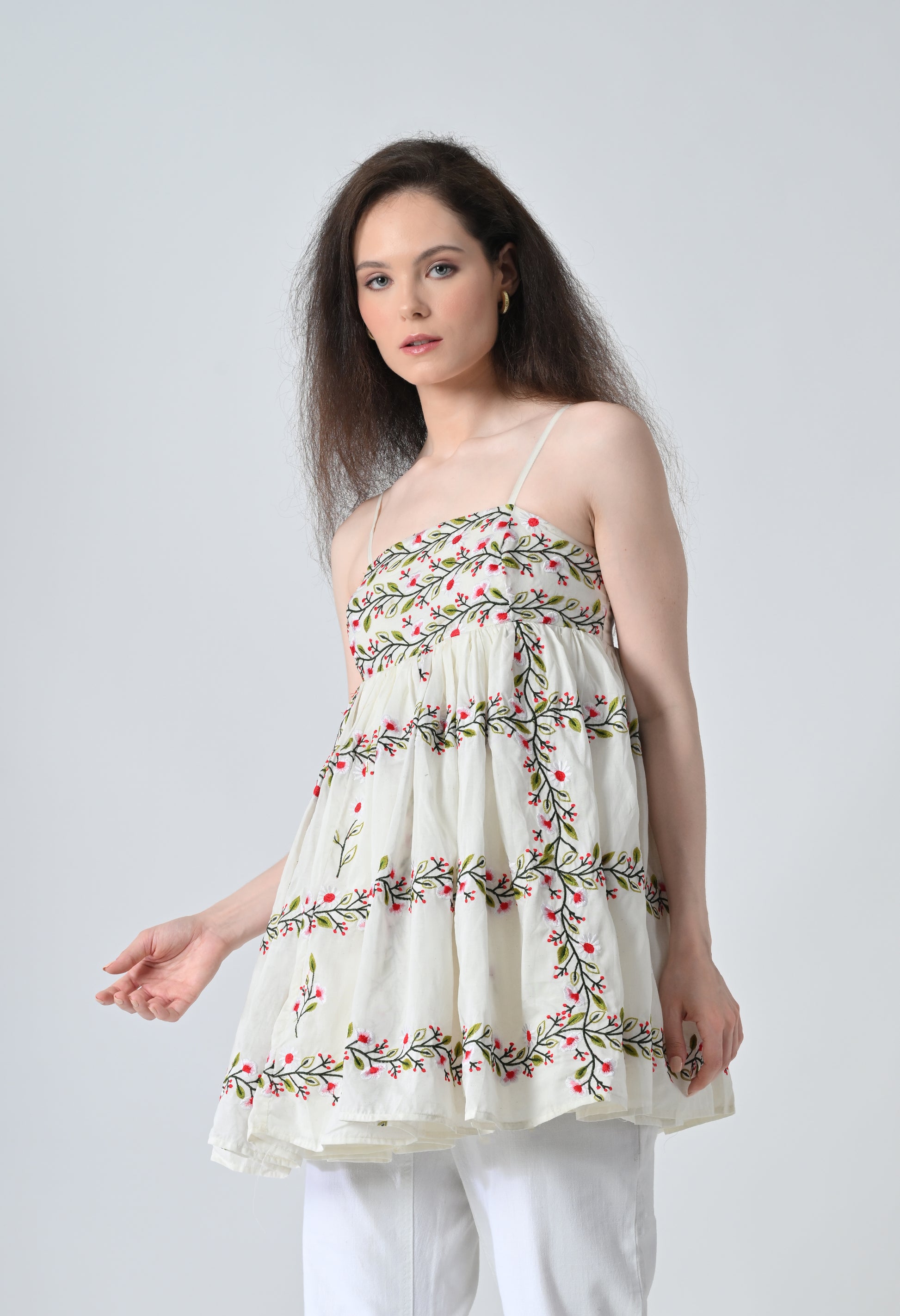 Embroided mini dress