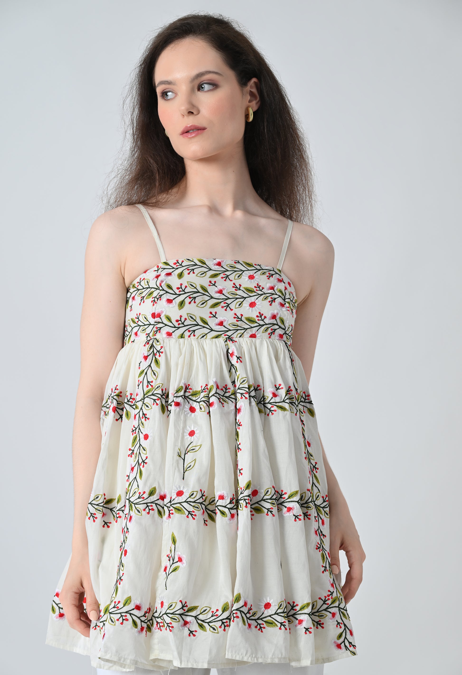 Embroided mini dress