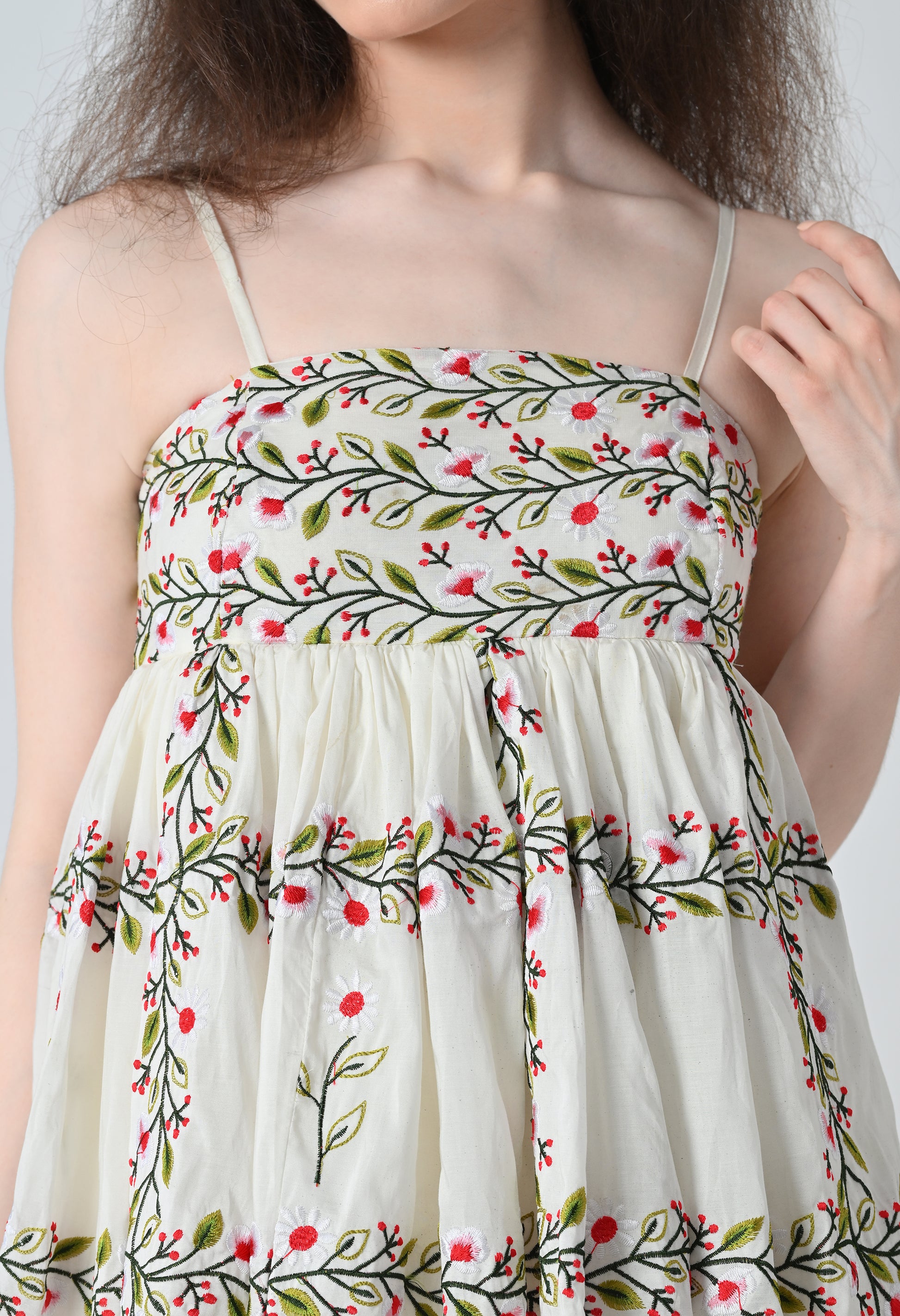 Embroided mini dress