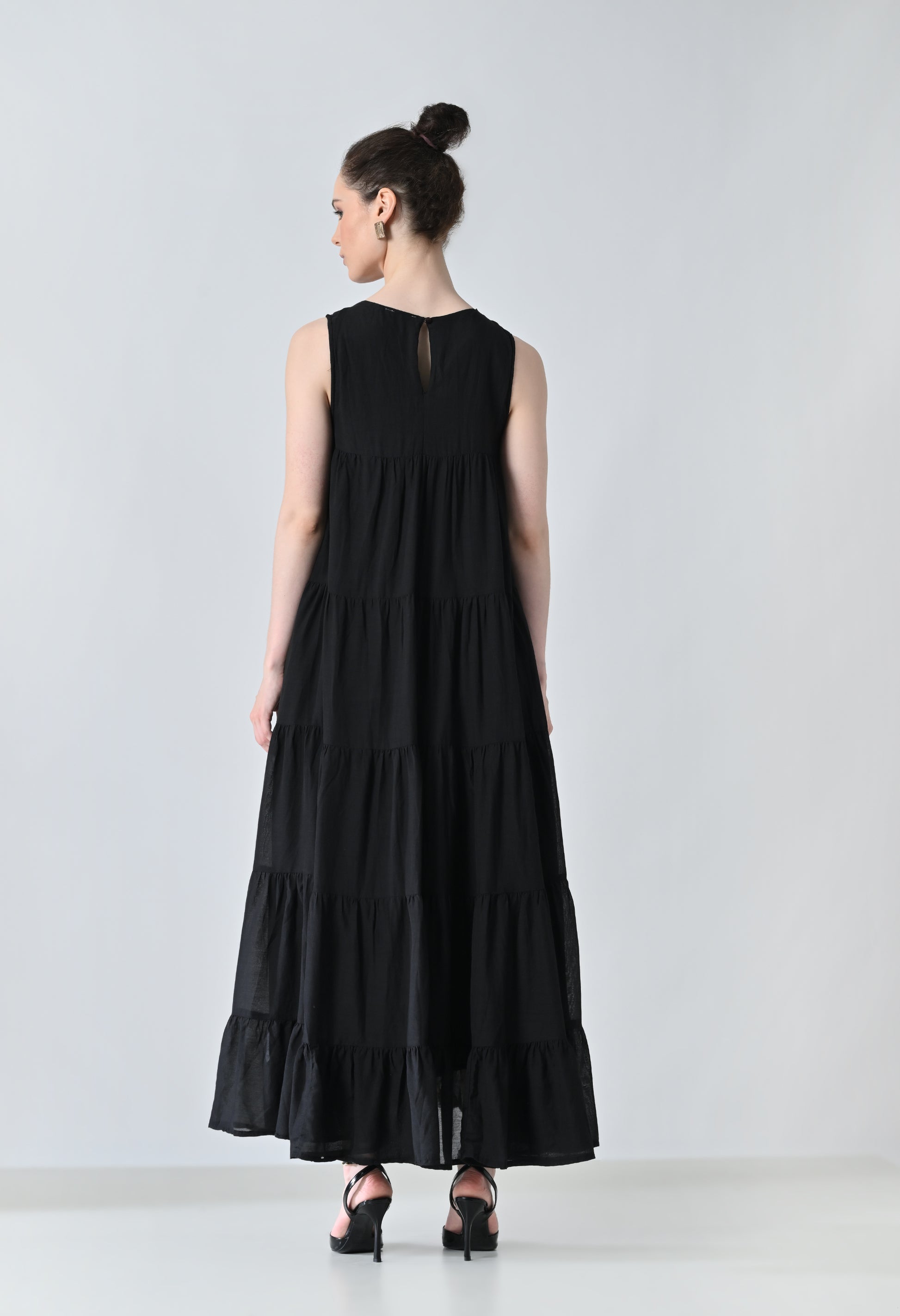Black embroided dress