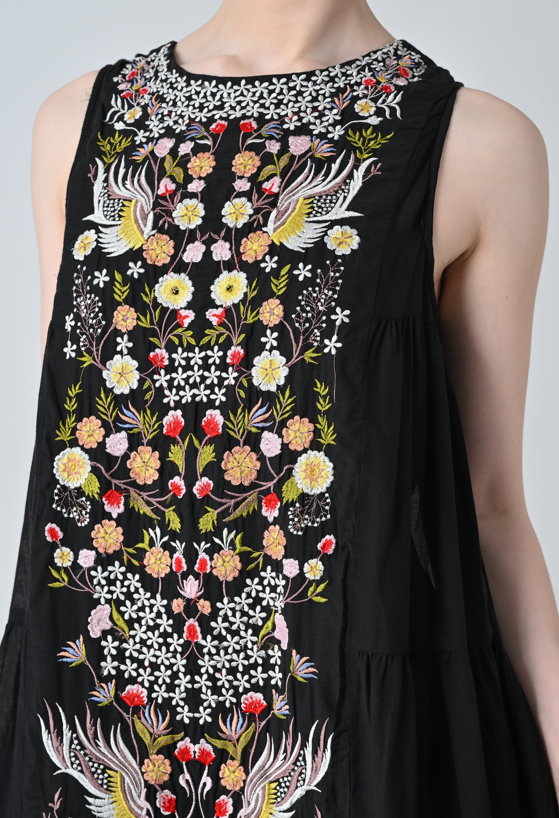 Black embroided dress