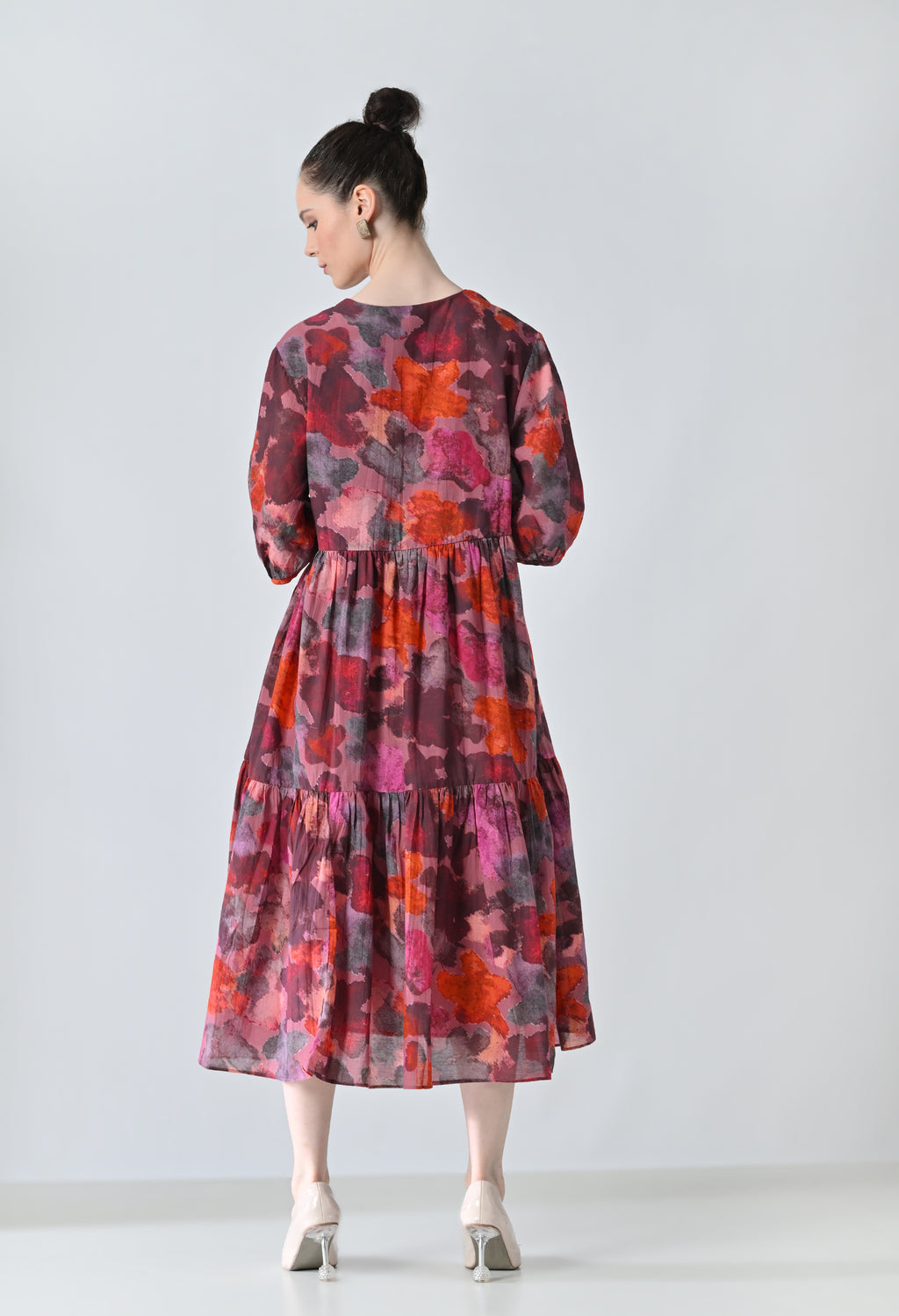 Printed pink dress