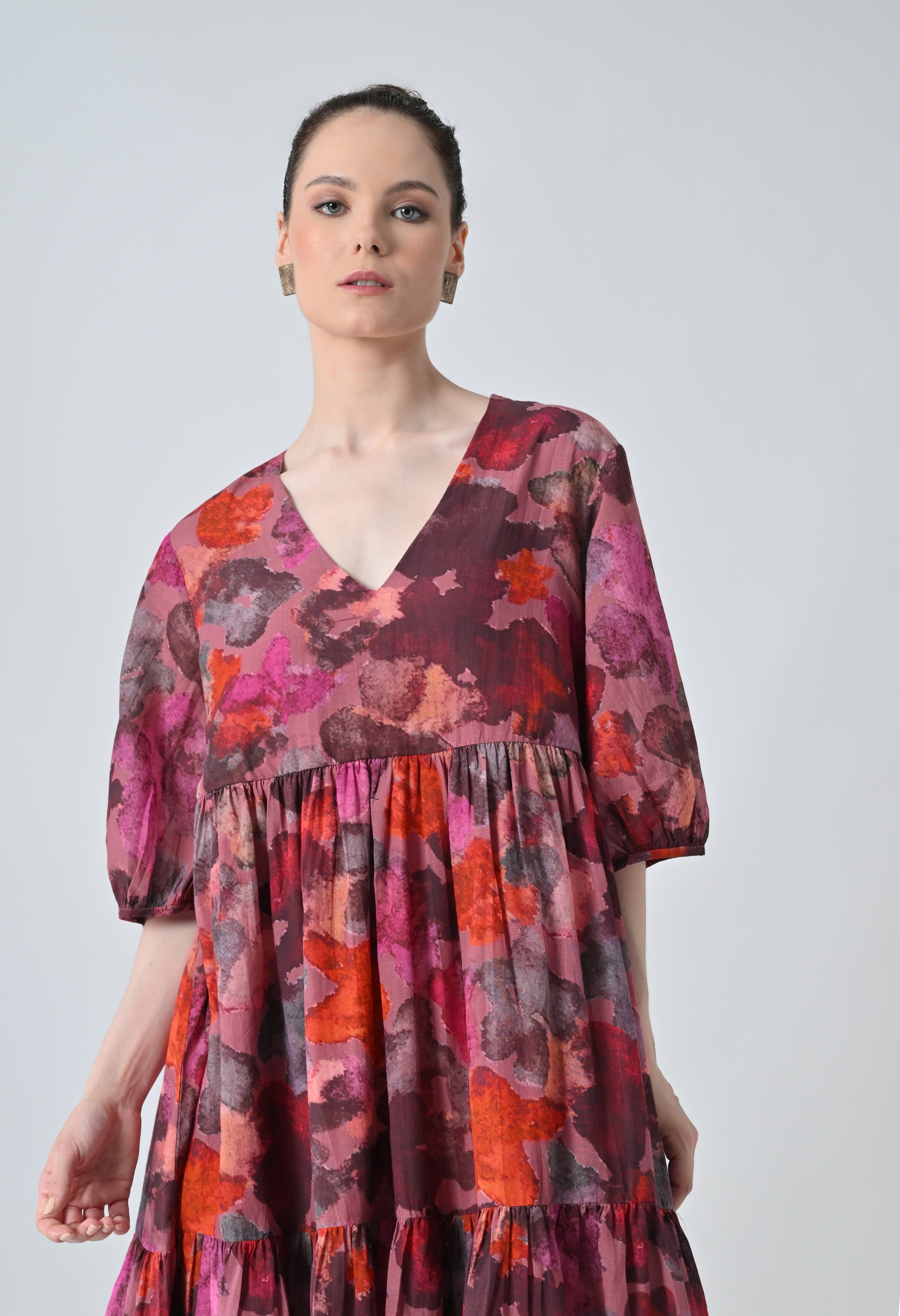 Printed pink dress