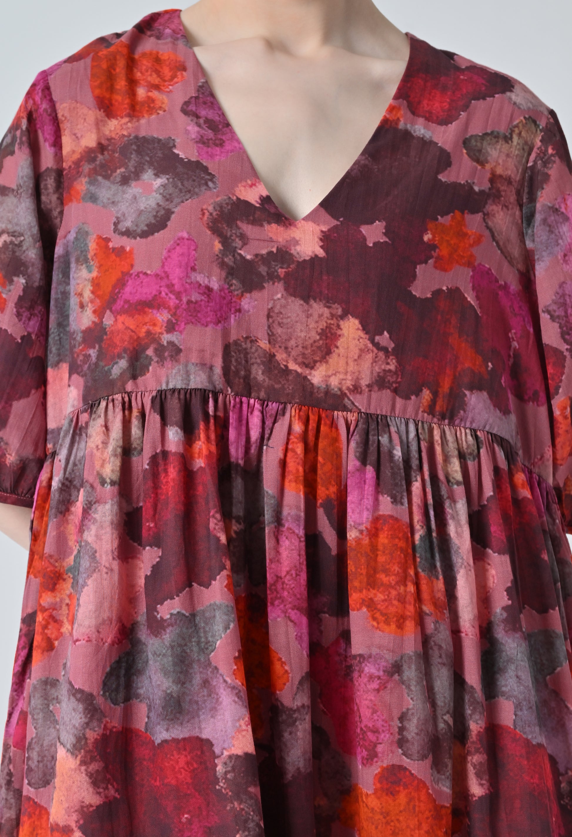 Printed pink dress