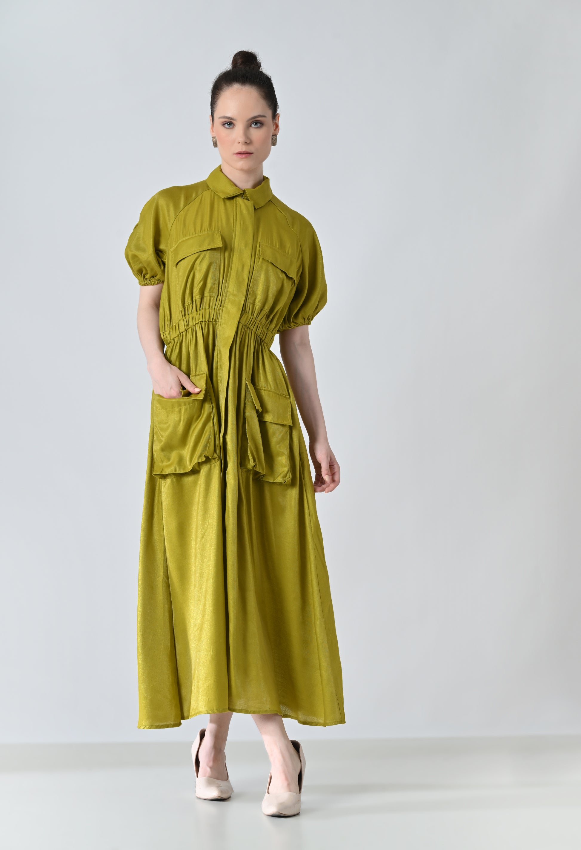 Long green dress