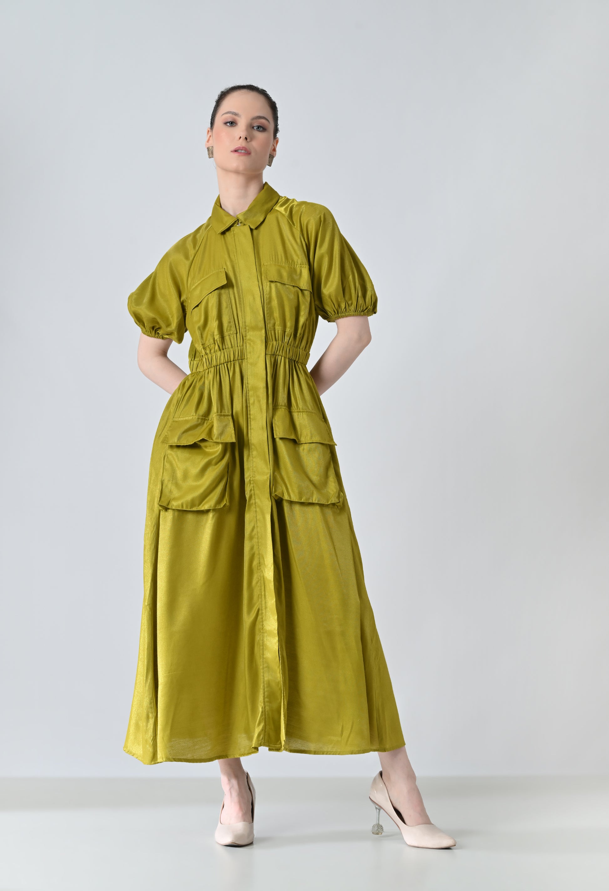 Long green dress