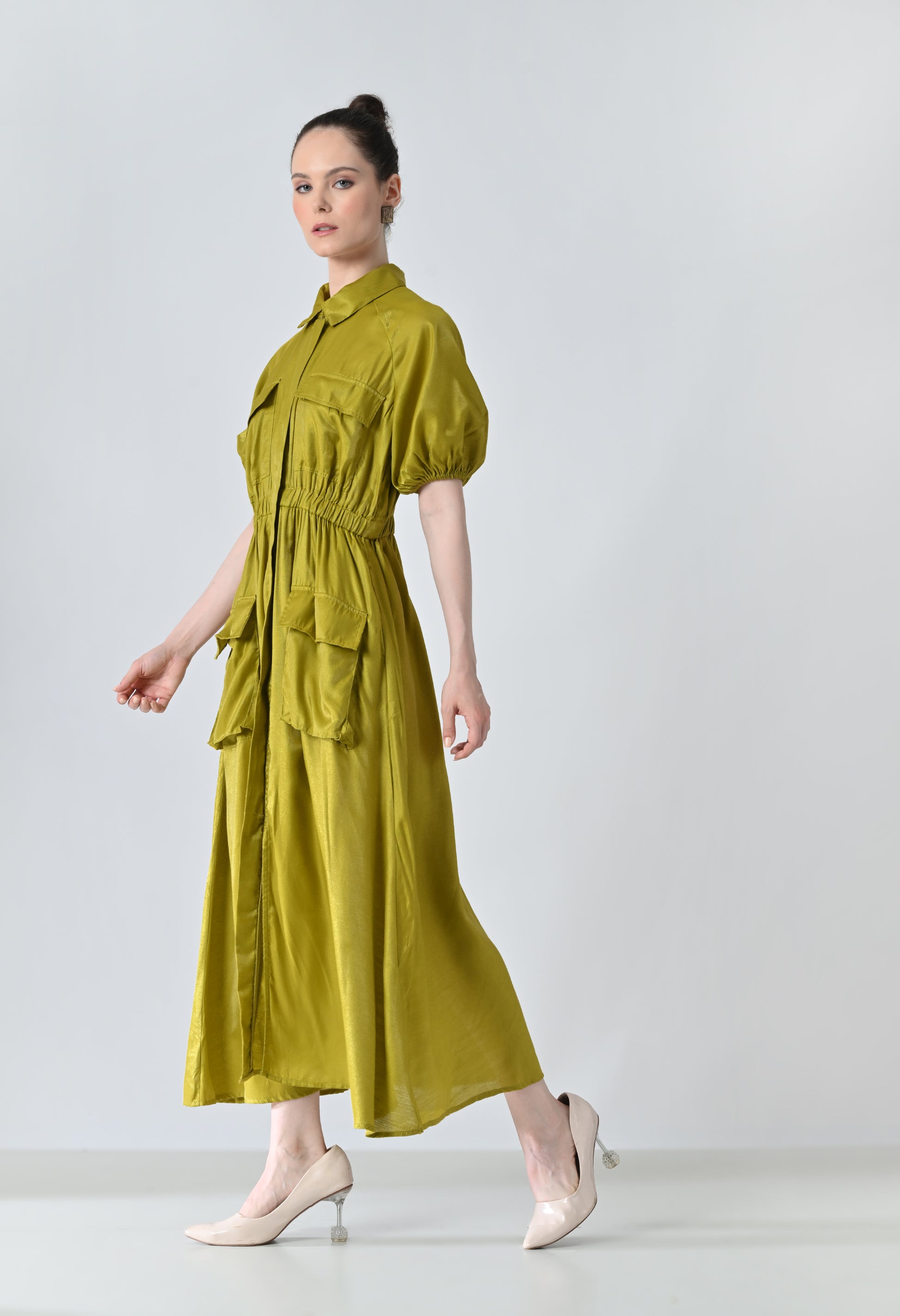 Long green dress