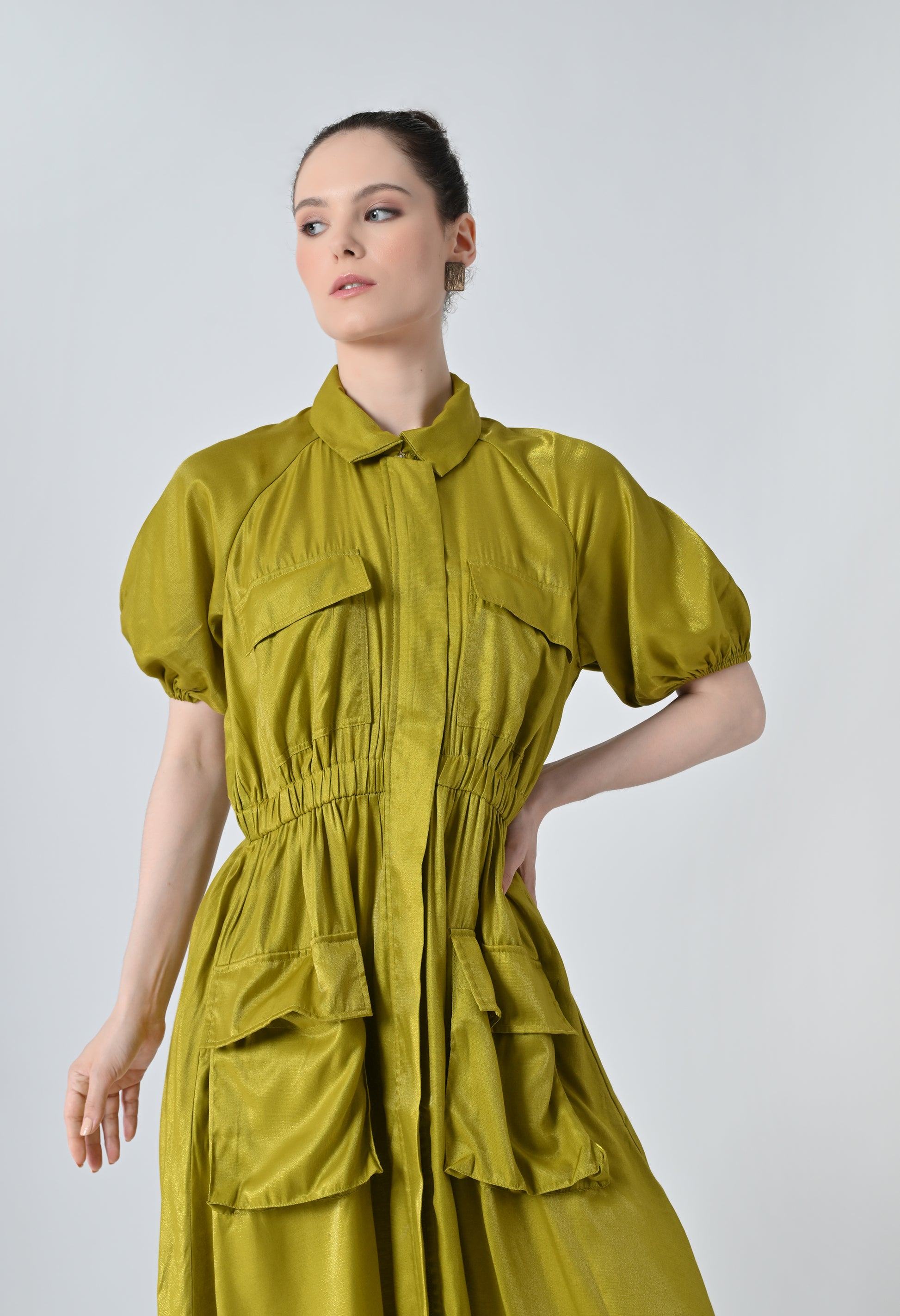 Long green dress