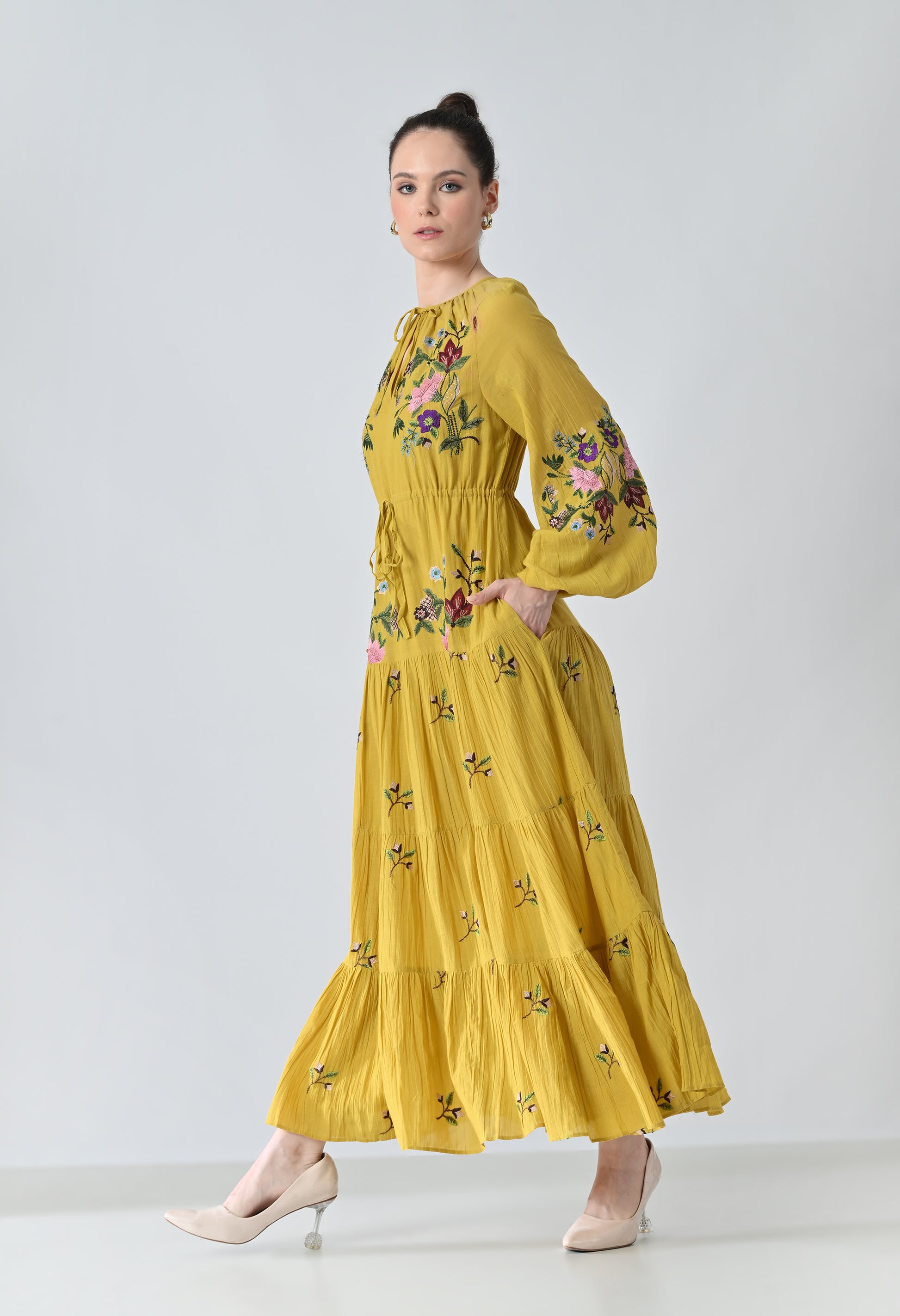 Long mustard dress