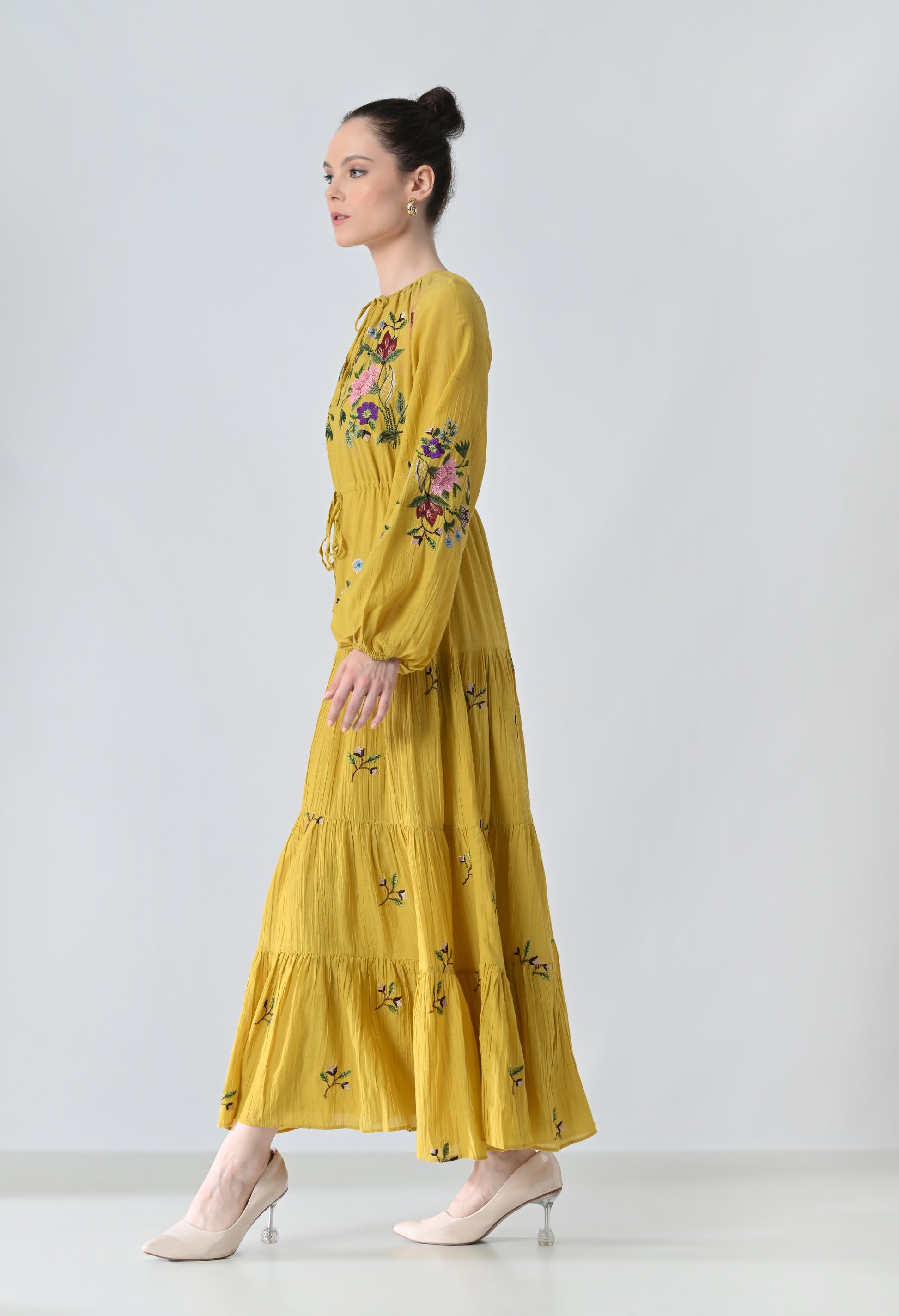 Long mustard dress