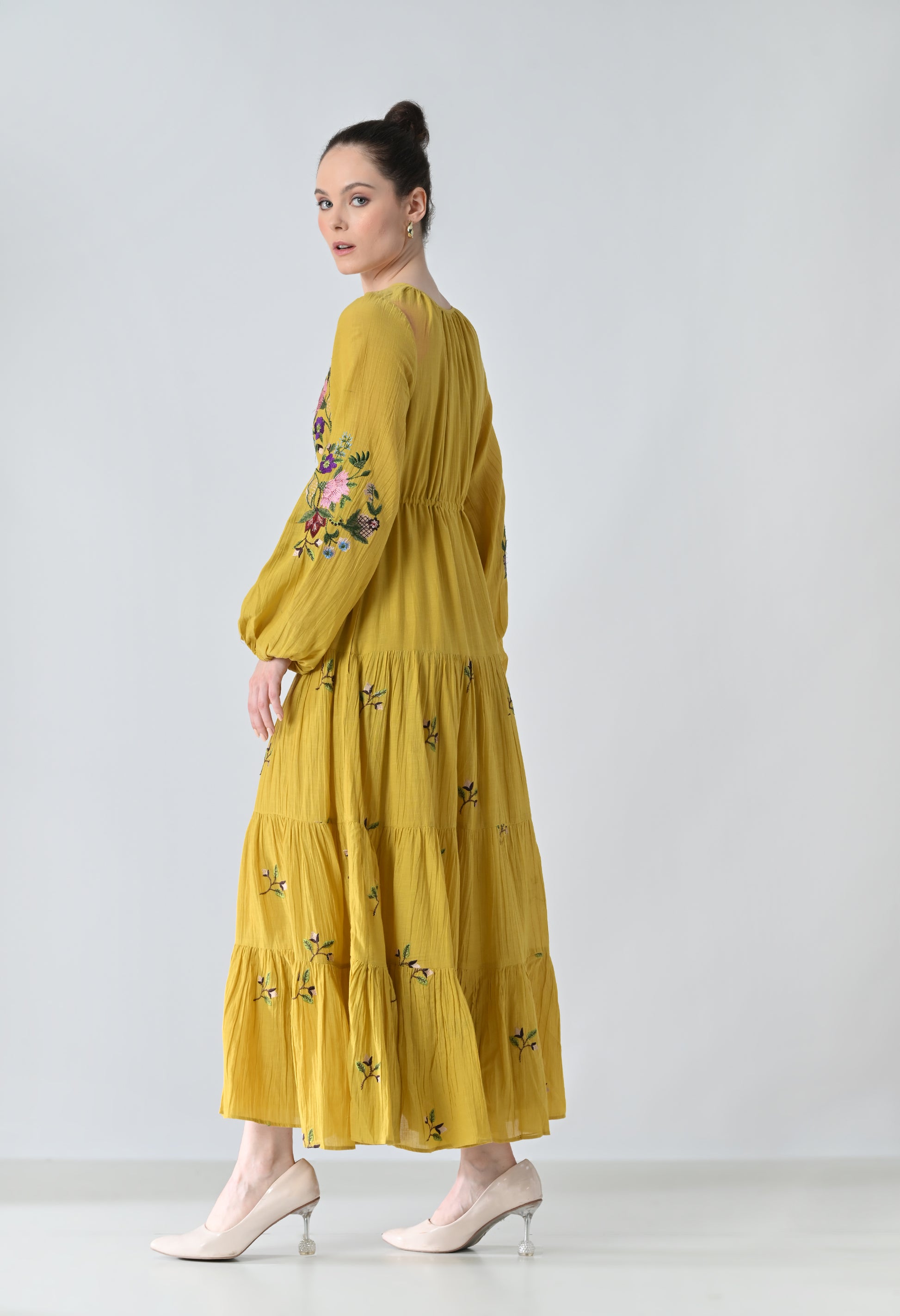 Long mustard dress