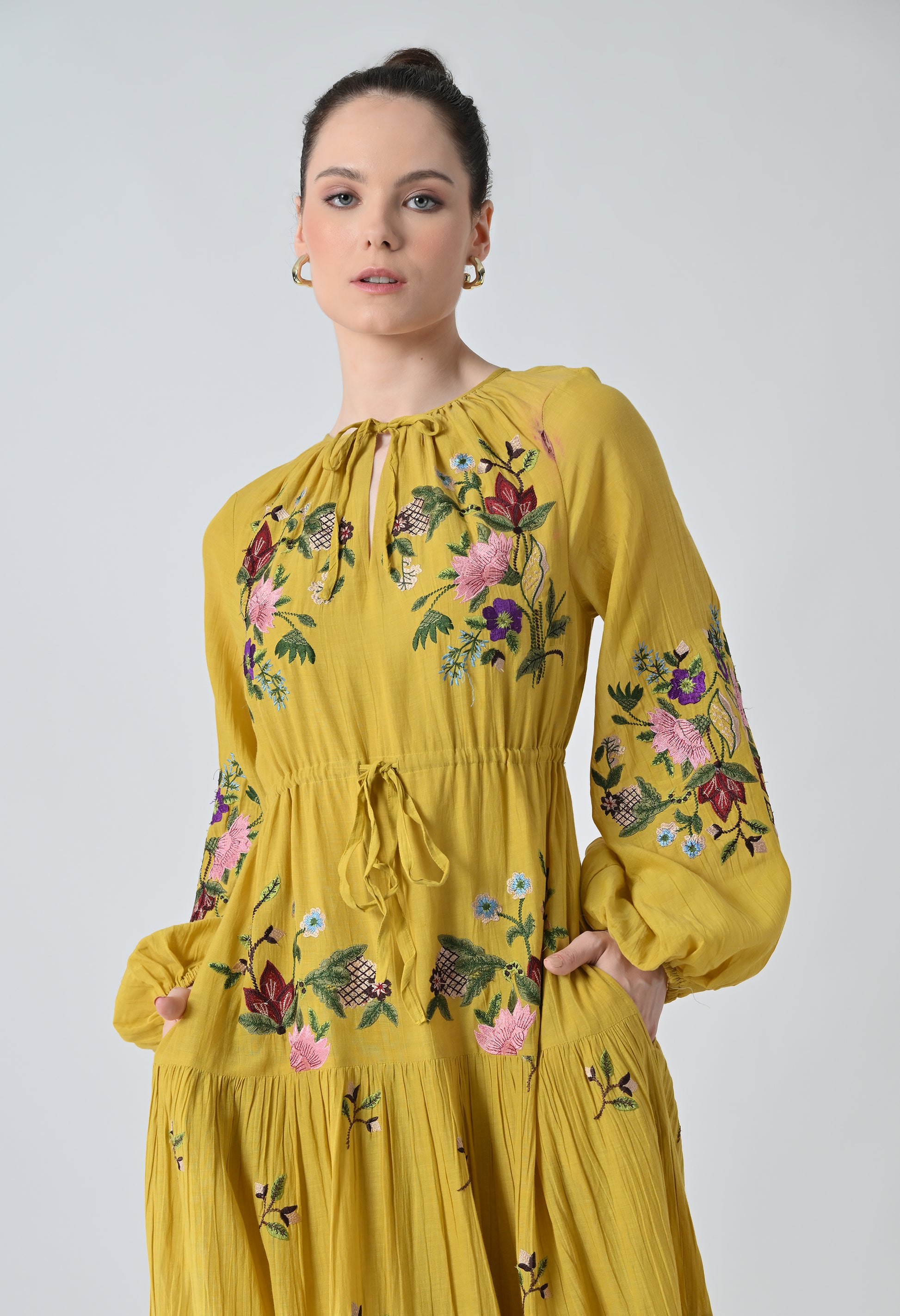 Long mustard dress