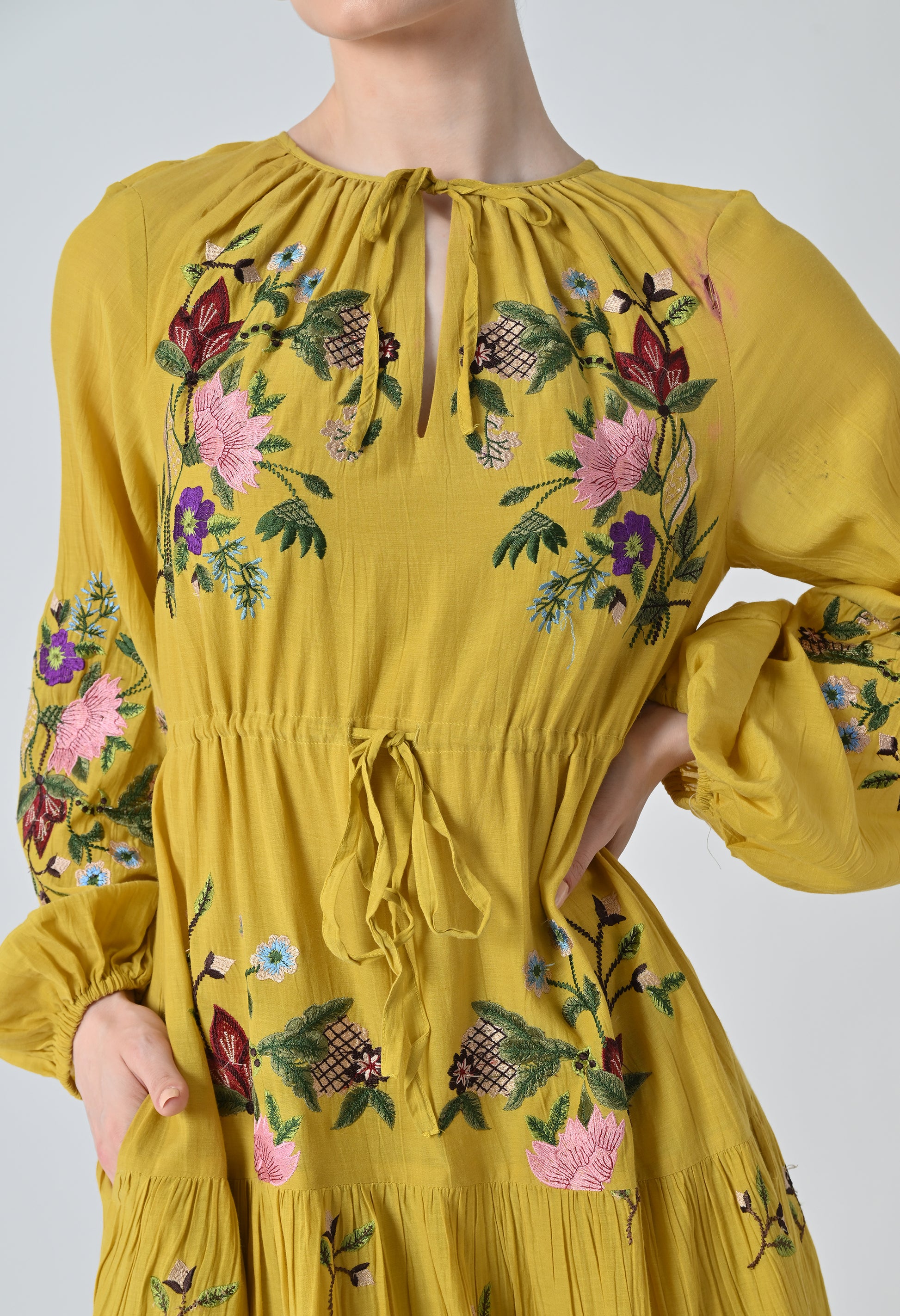 Long mustard dress