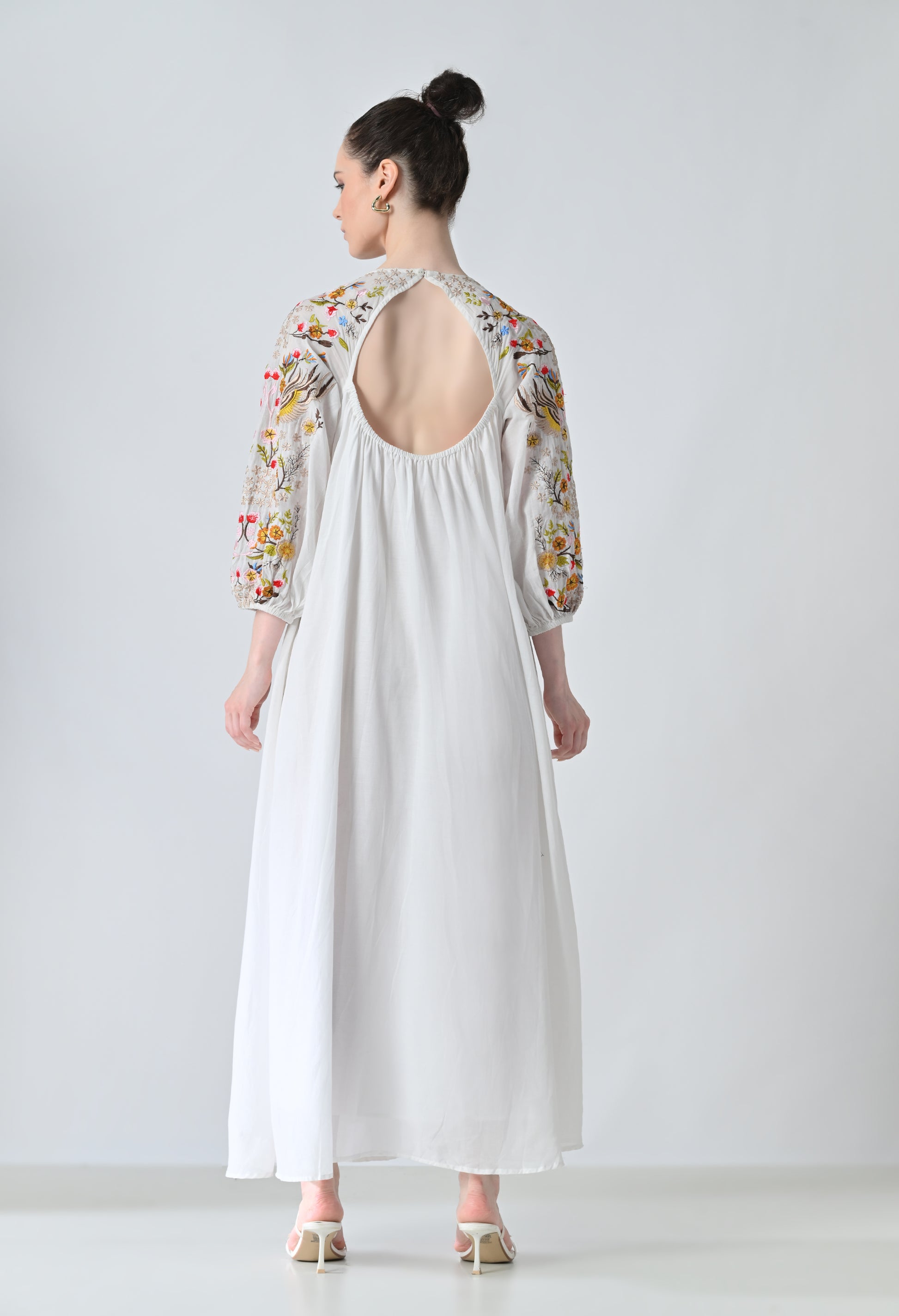 white multi dress