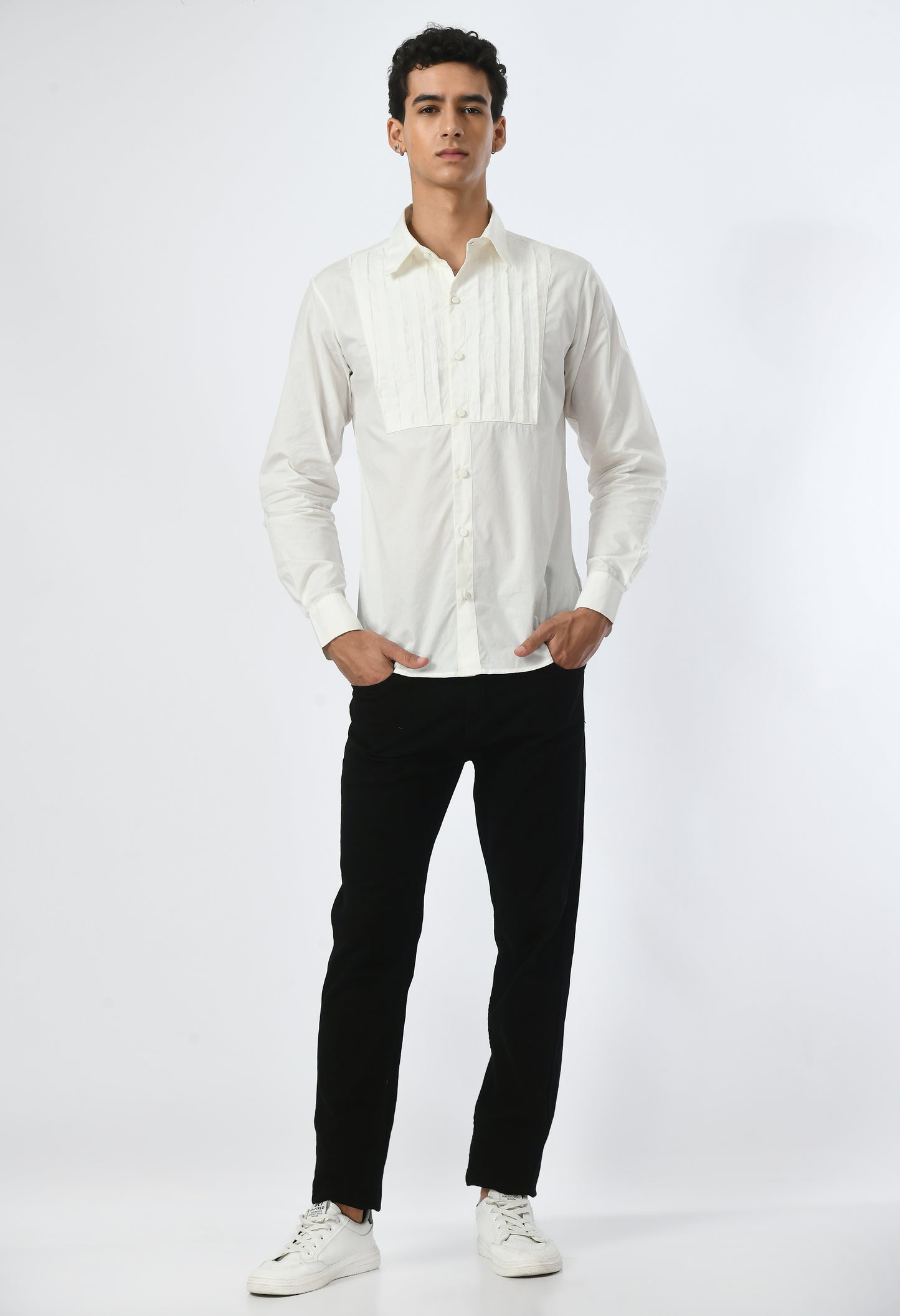 White mens semiformal shirt.