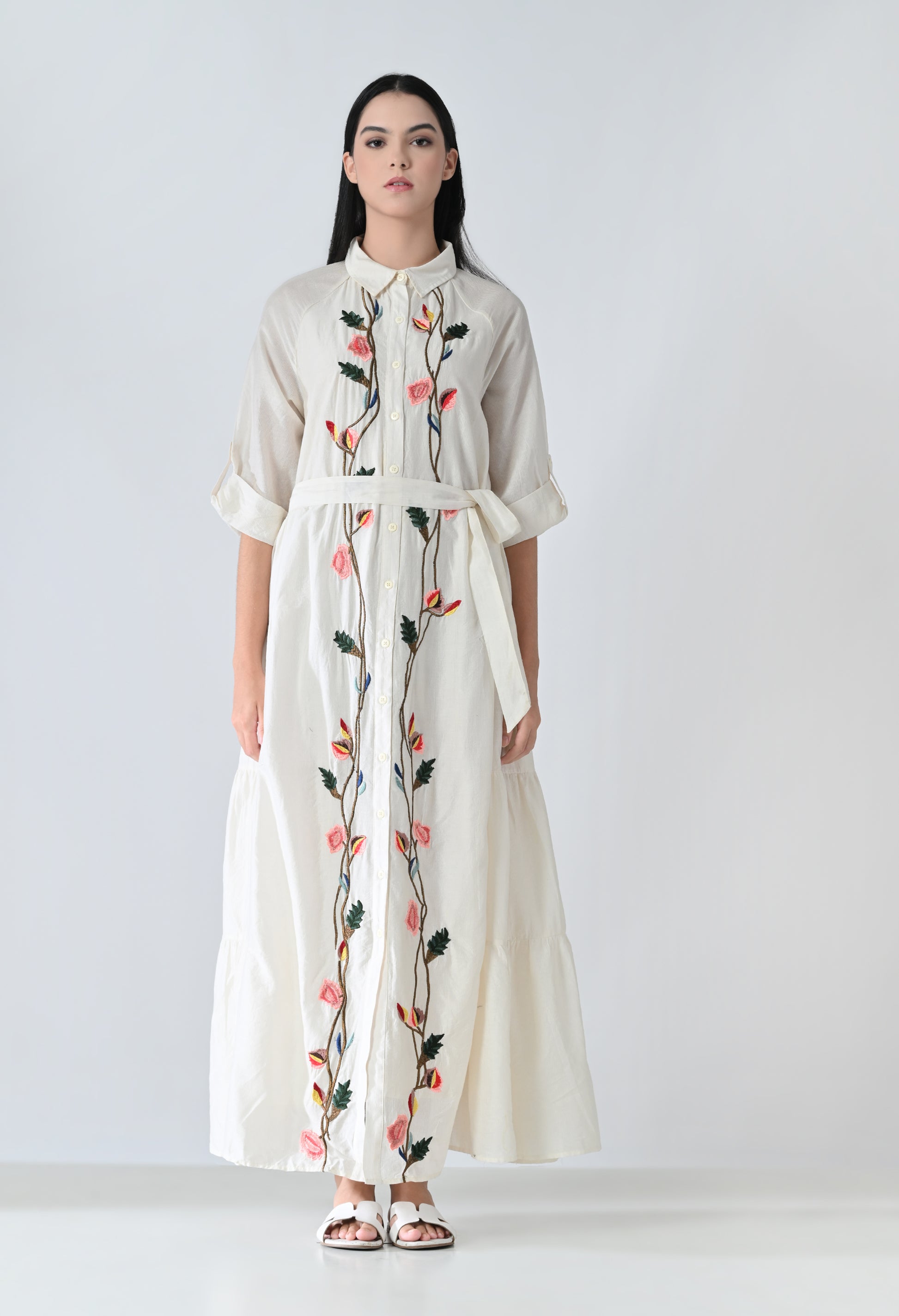 white  floral dress