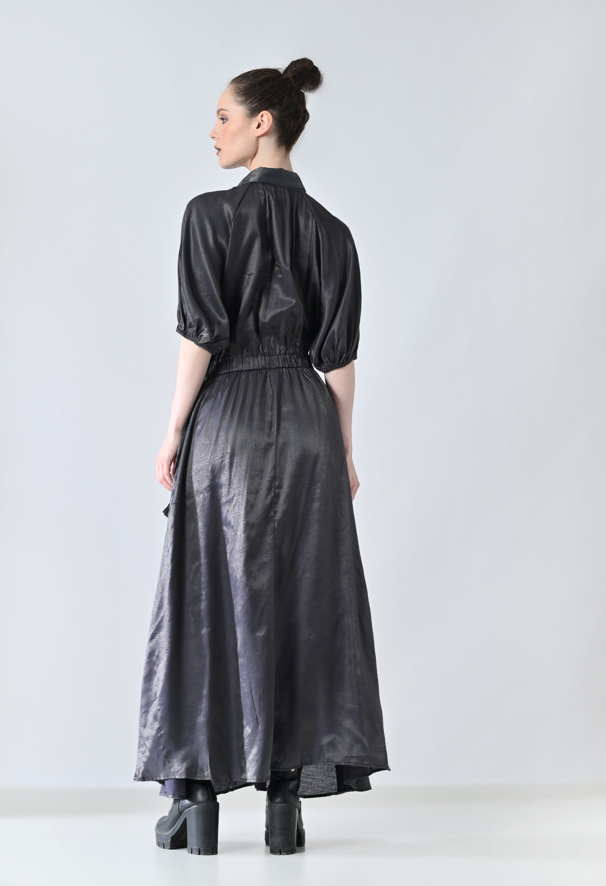 long charcoal dress
