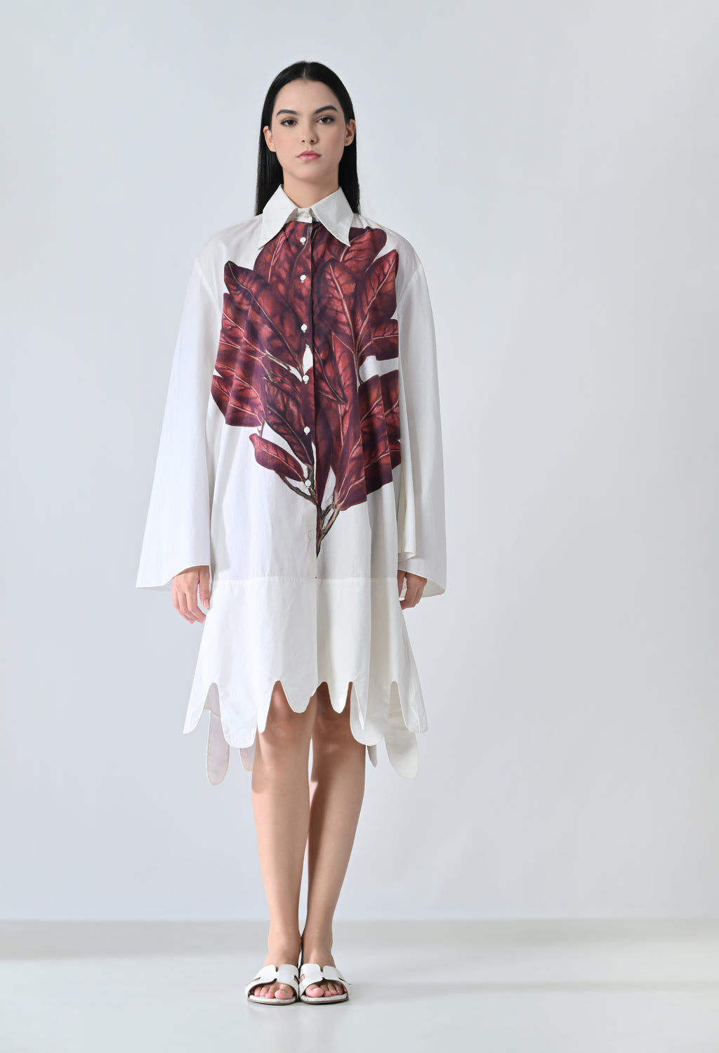 Leaf patch dress