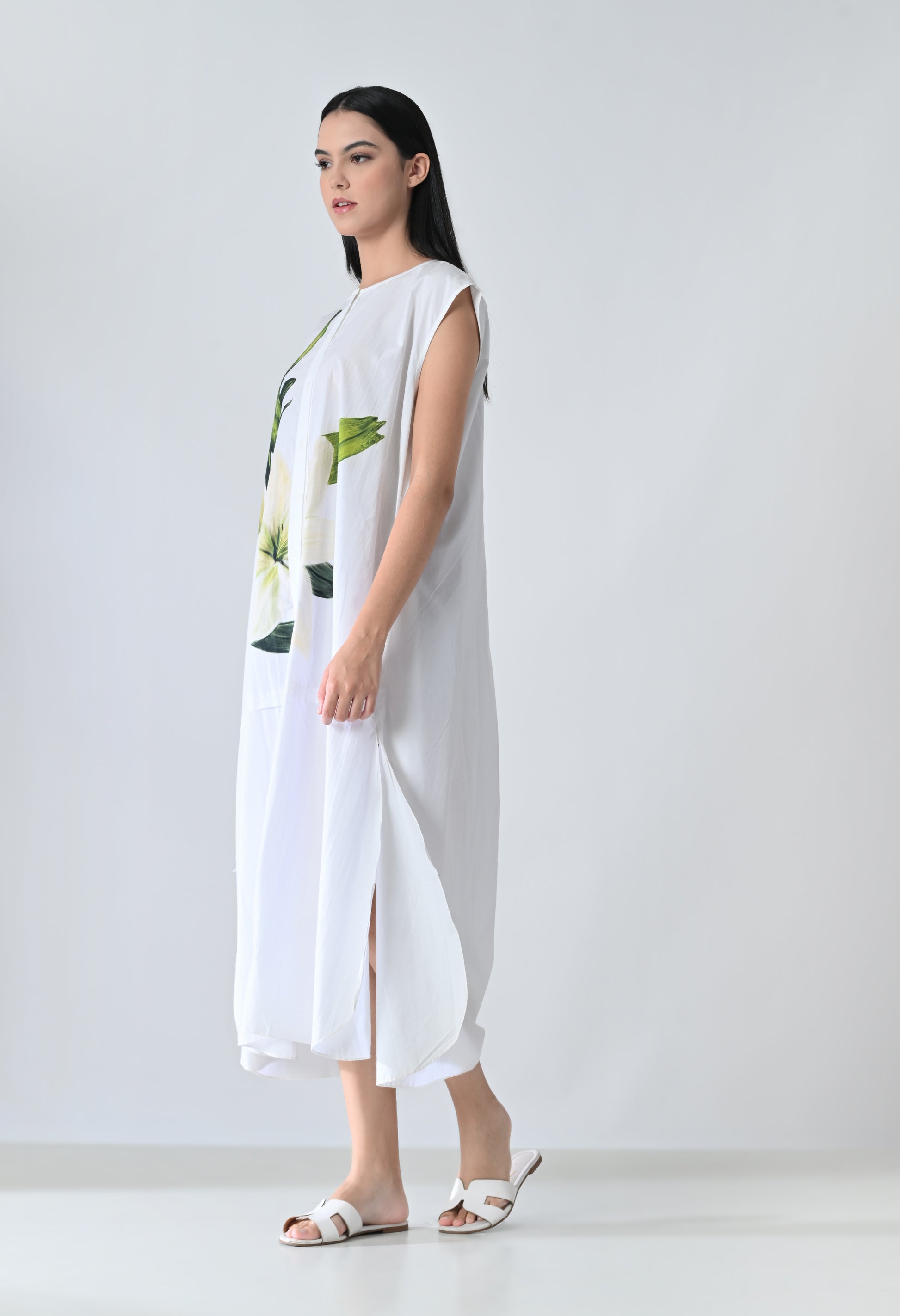 White floral dress