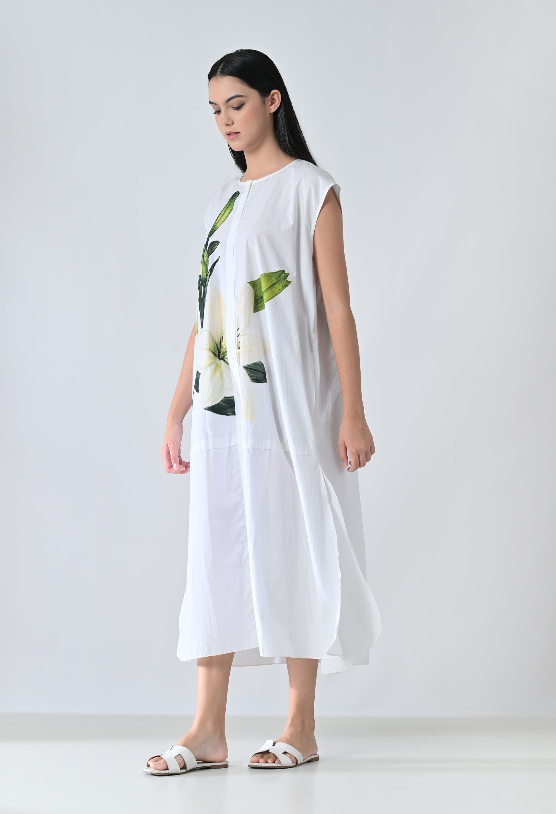 White floral dress