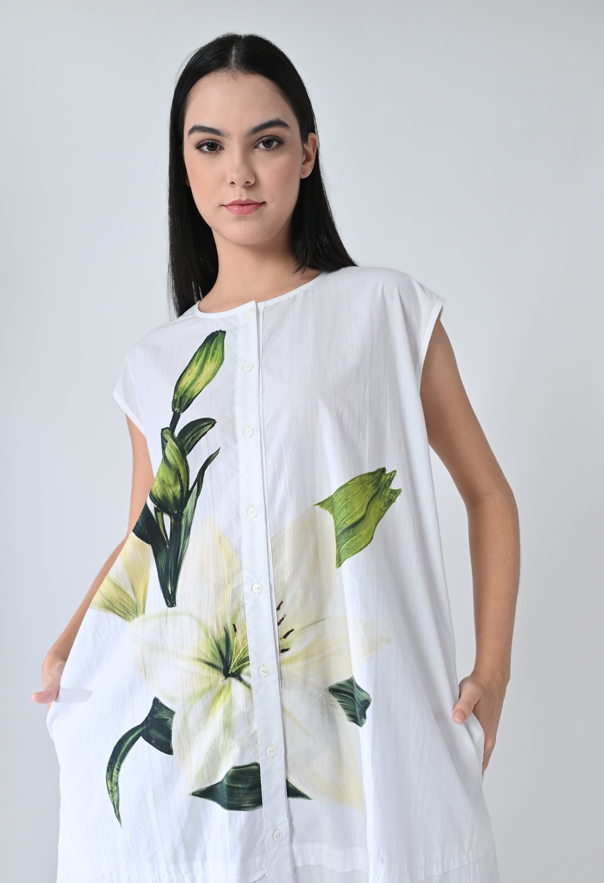 White floral dress