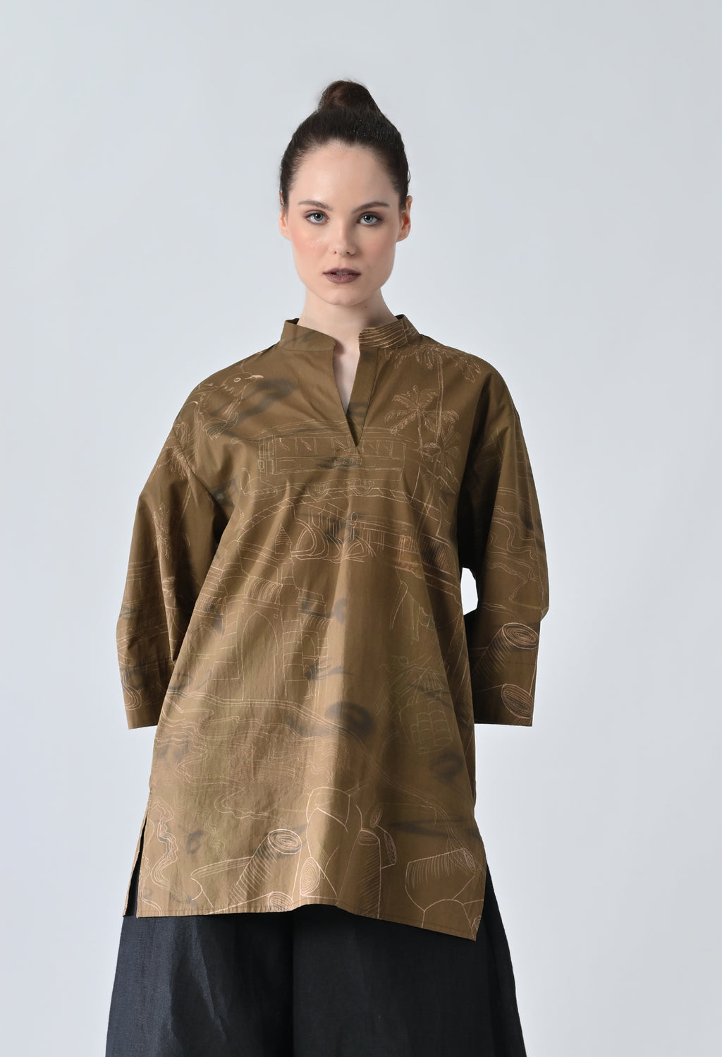 Tropical brown shirt