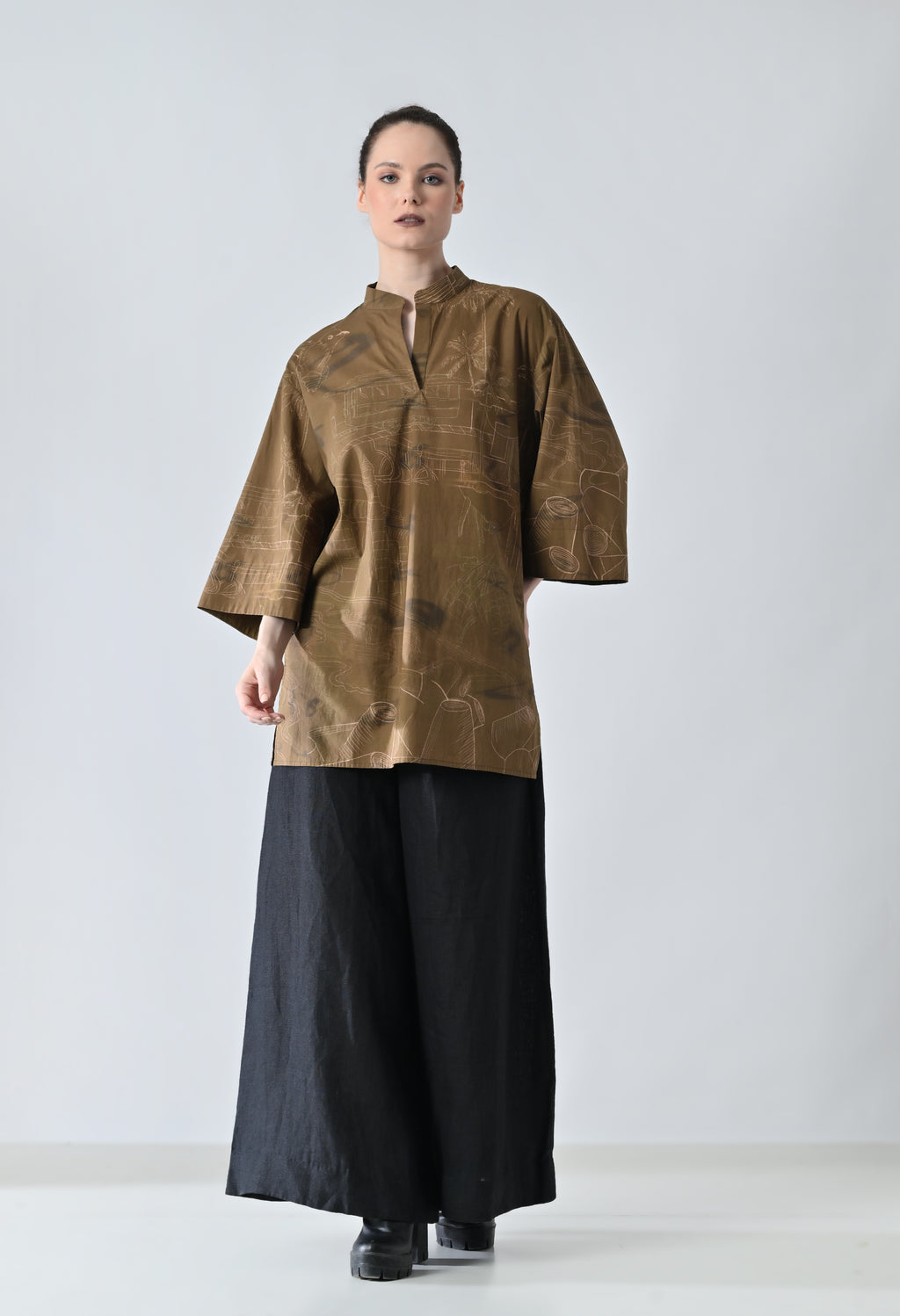 Tropical brown shirt