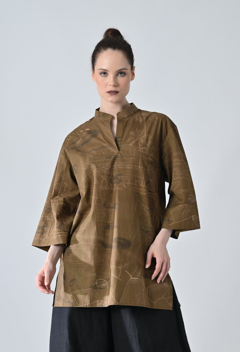 Tropical brown shirt