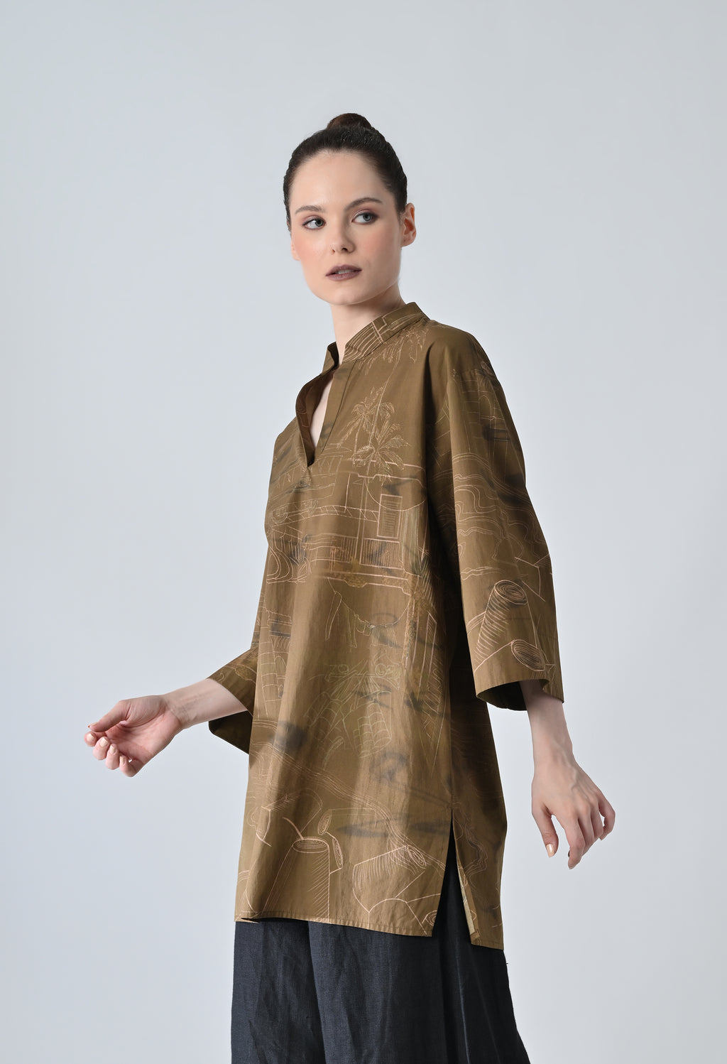 Tropical brown shirt