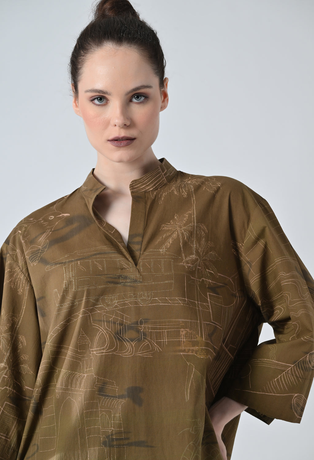Tropical brown shirt
