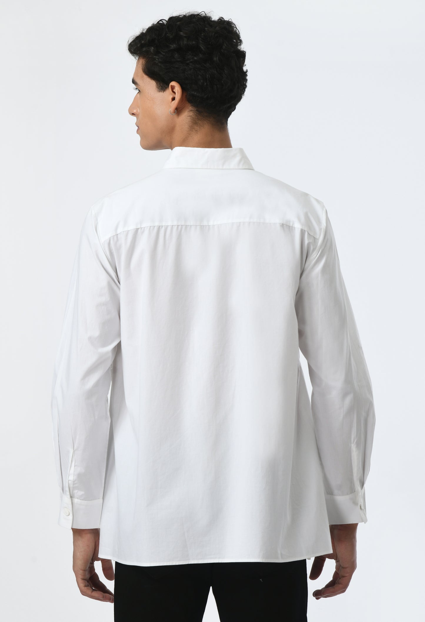 Unisex white cotton shirt.
