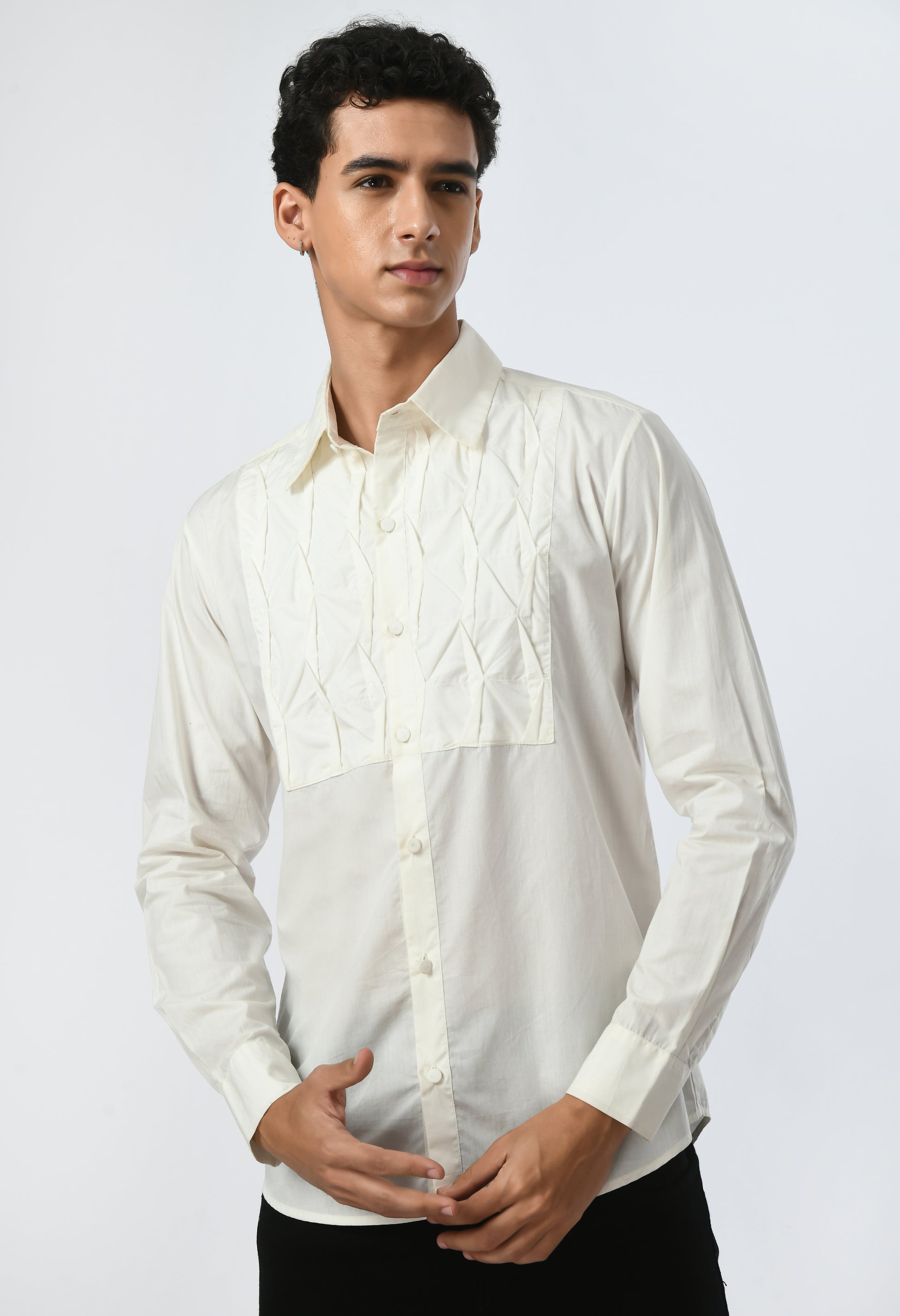 Crème Pleat shirt