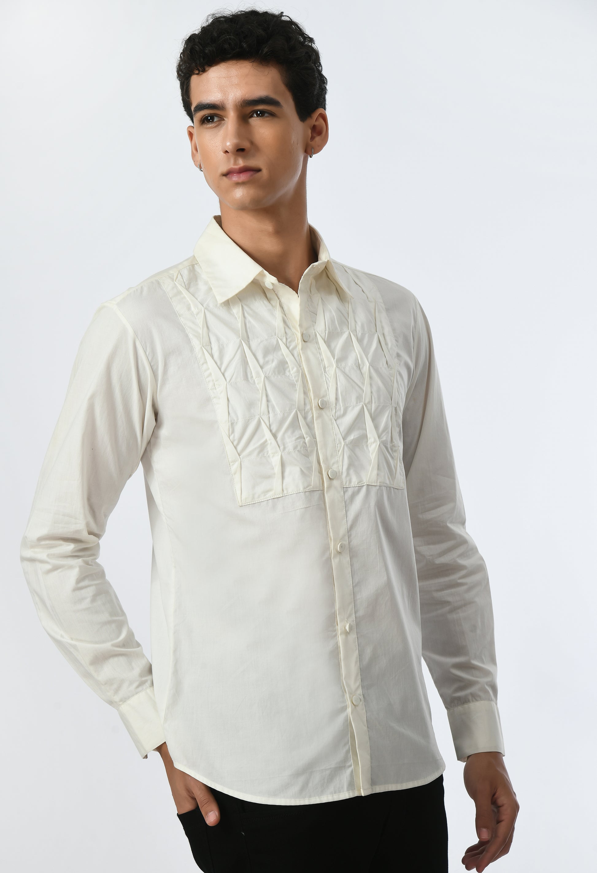 Crème Pleat shirt
