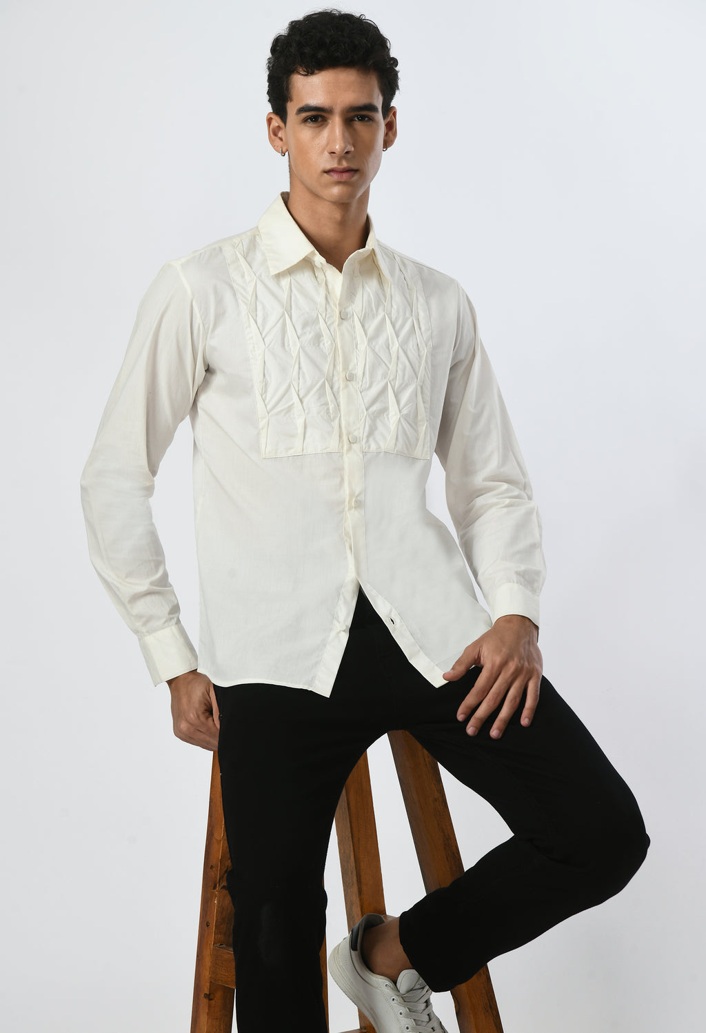 Crème Pleat shirt