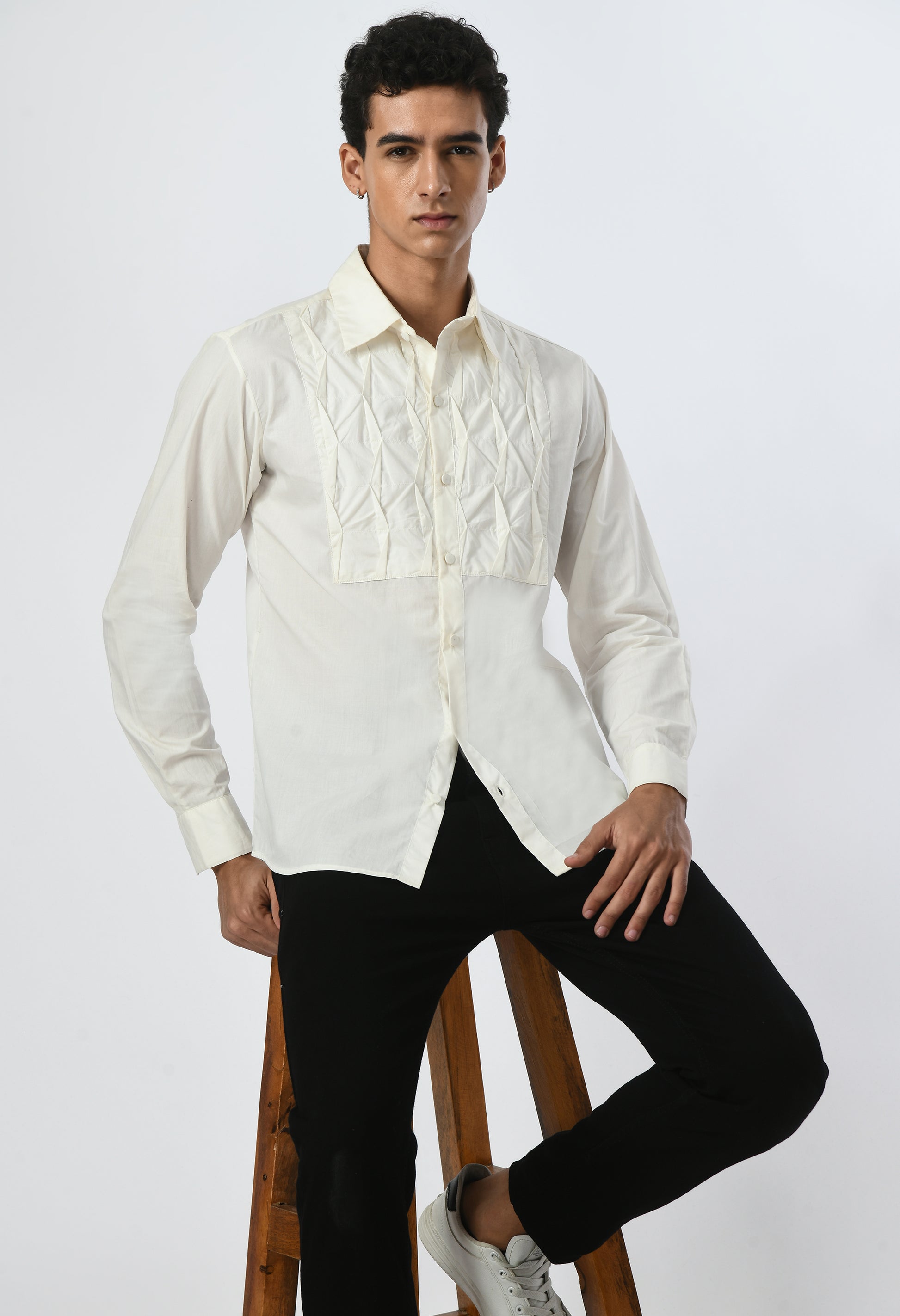 Crème Pleat shirt