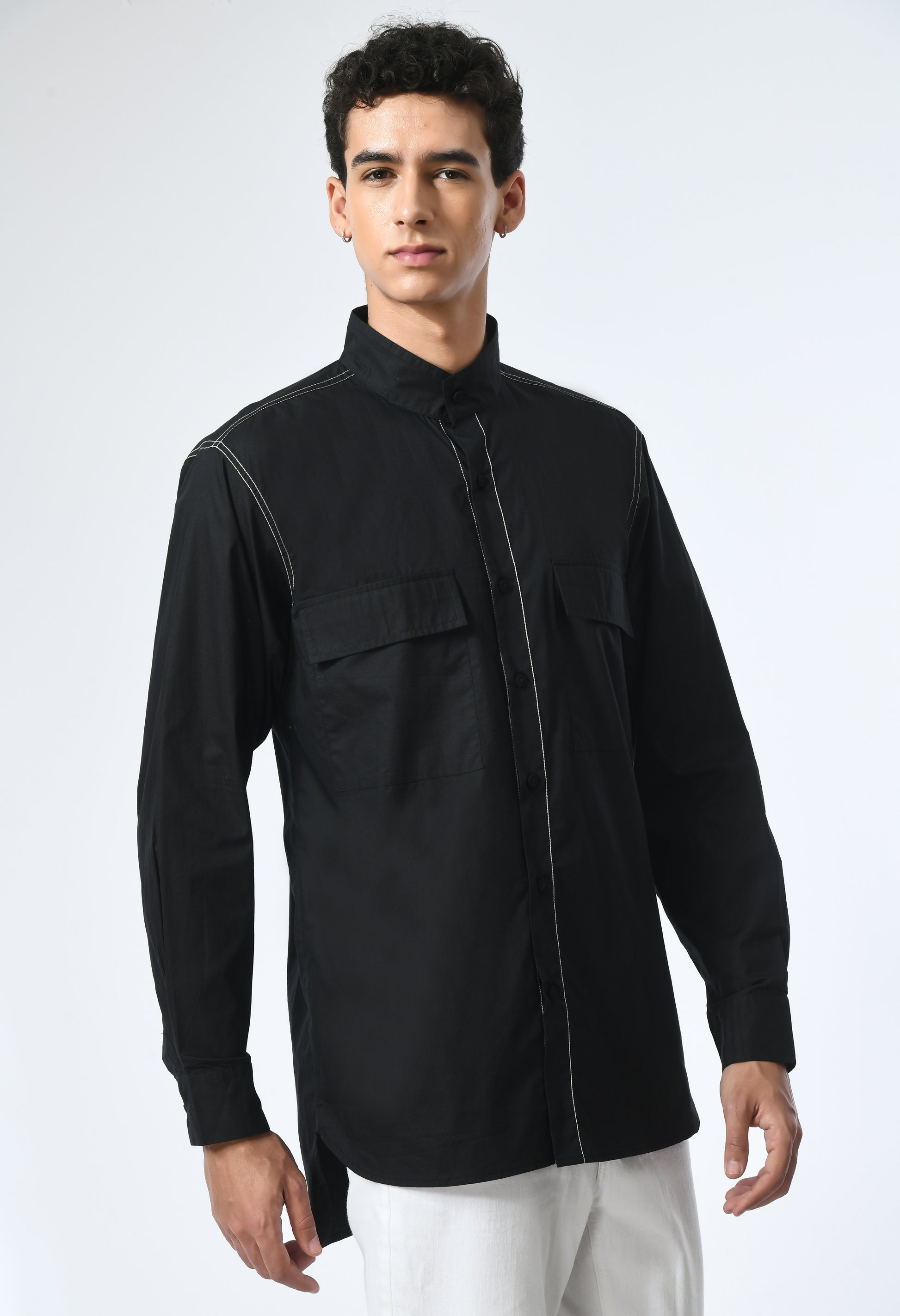 Marked in Black shirt