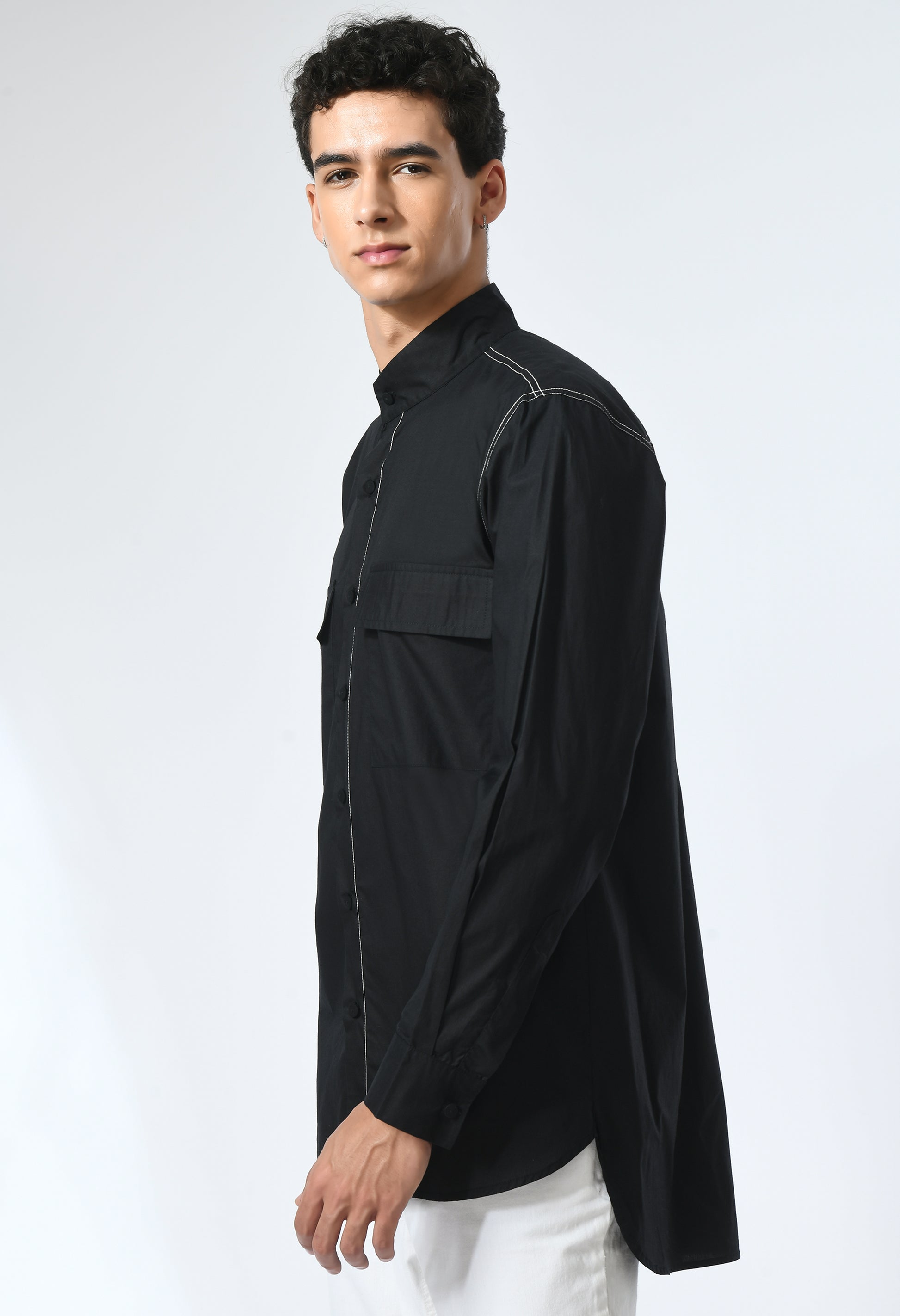 Marked in Black shirt