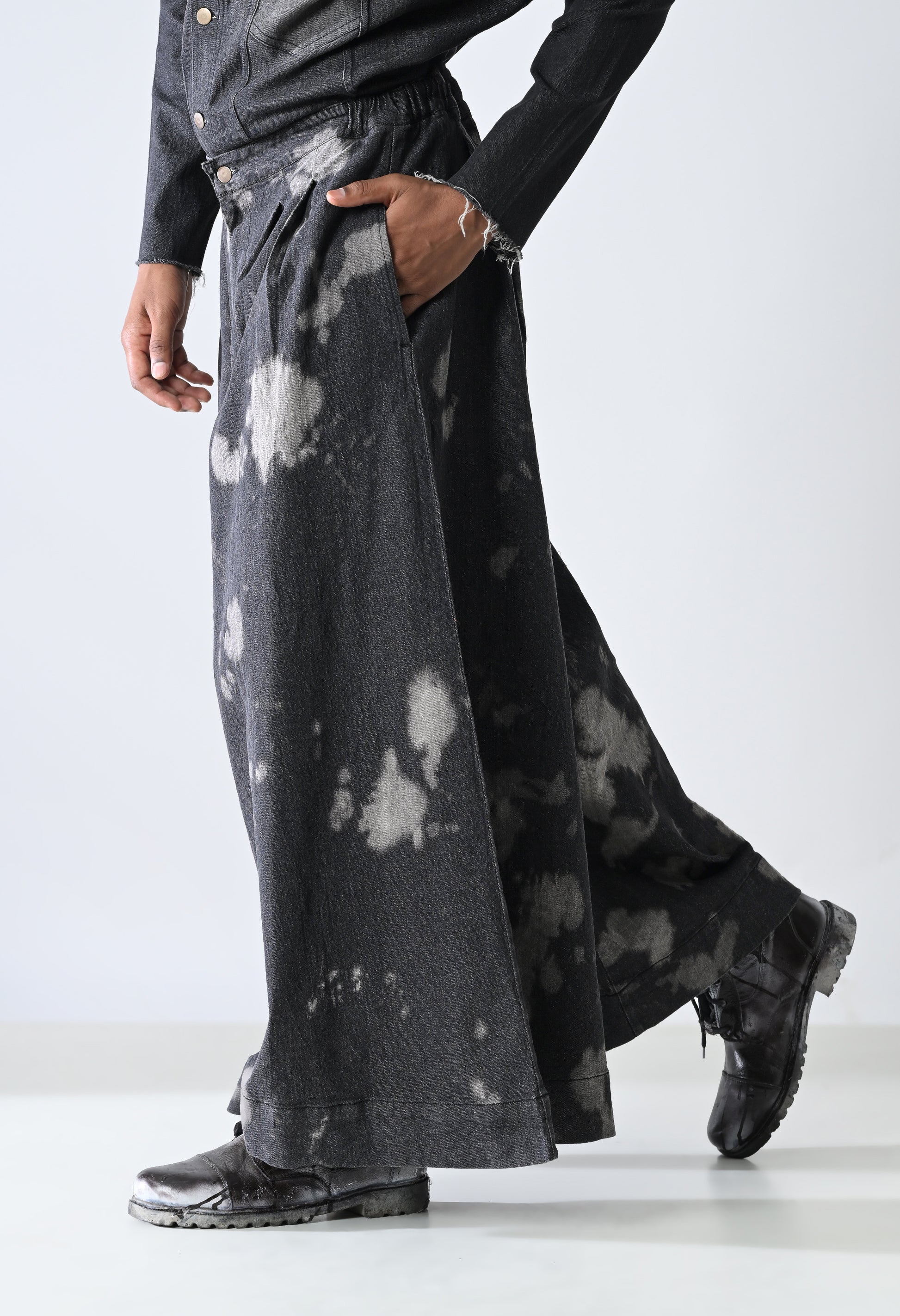 Rugged Black Denim Trousers